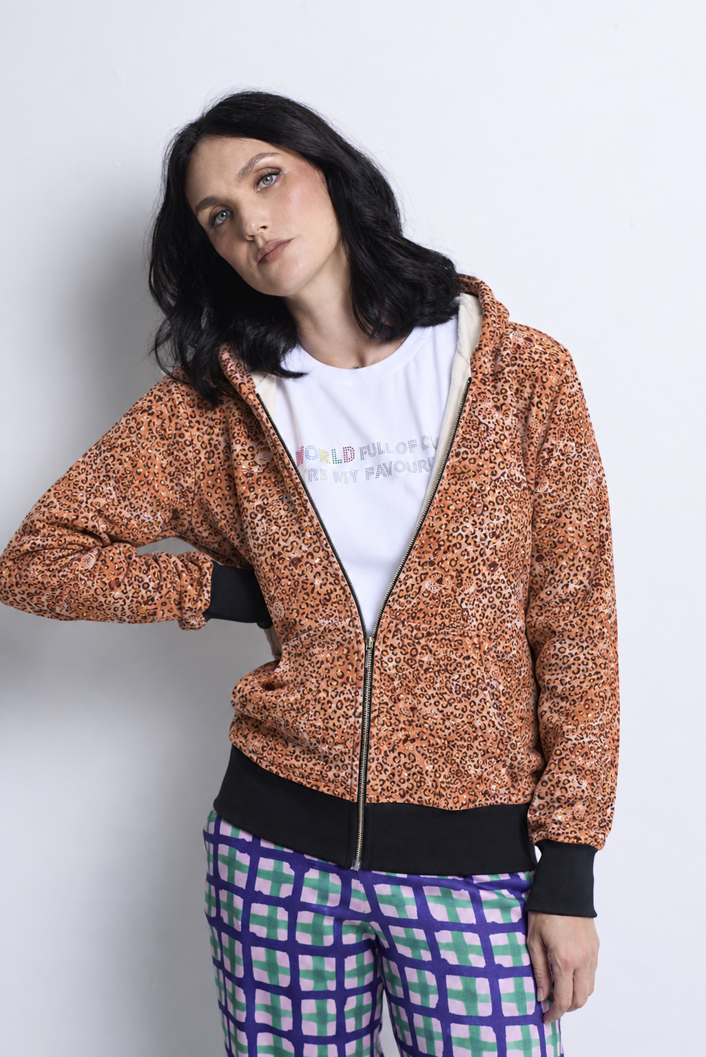 WORLD 5561 Hidden Hoodie Liberty's Leopard (UNISEX)