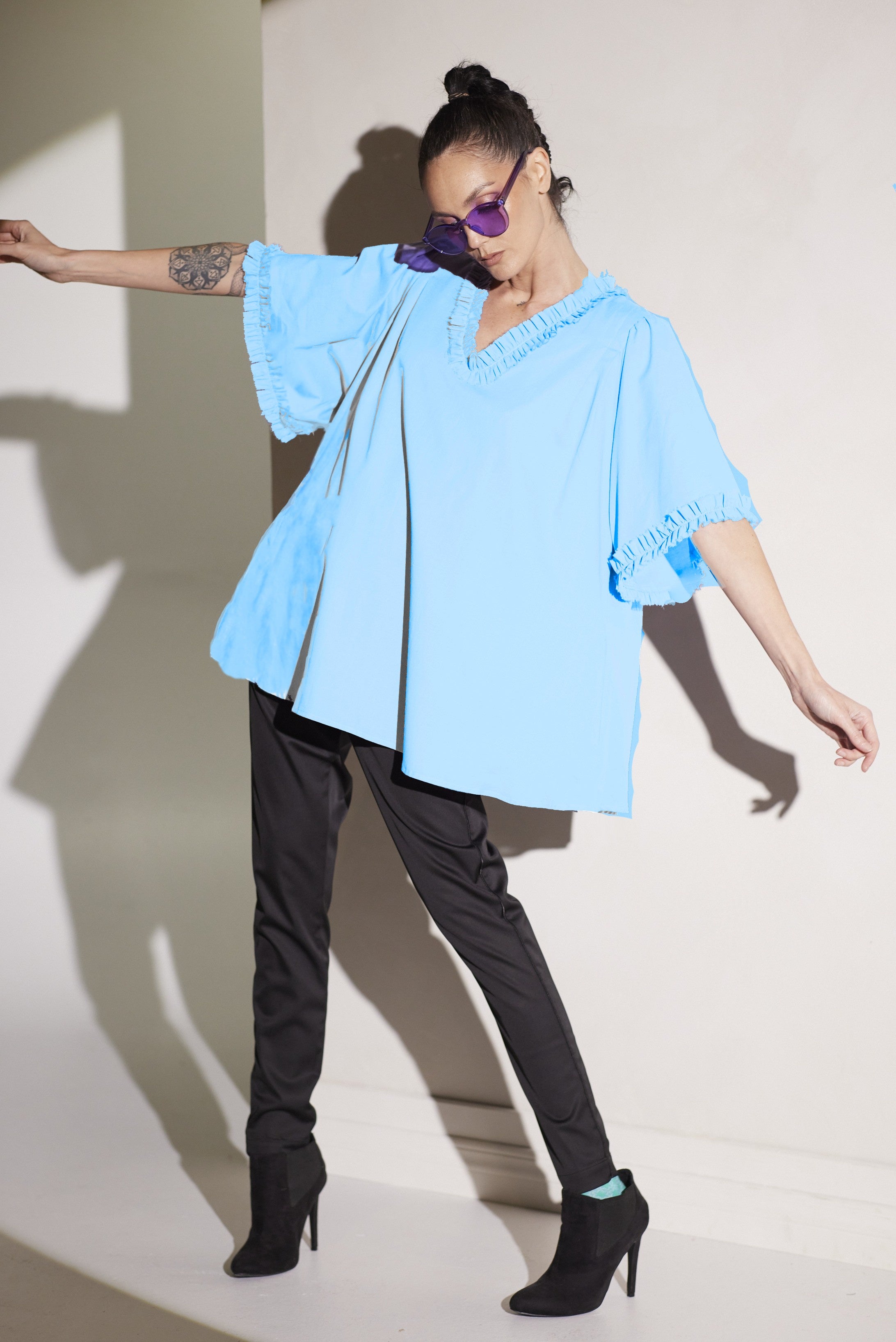 WORLD 4831T Denise Top Sky Blue