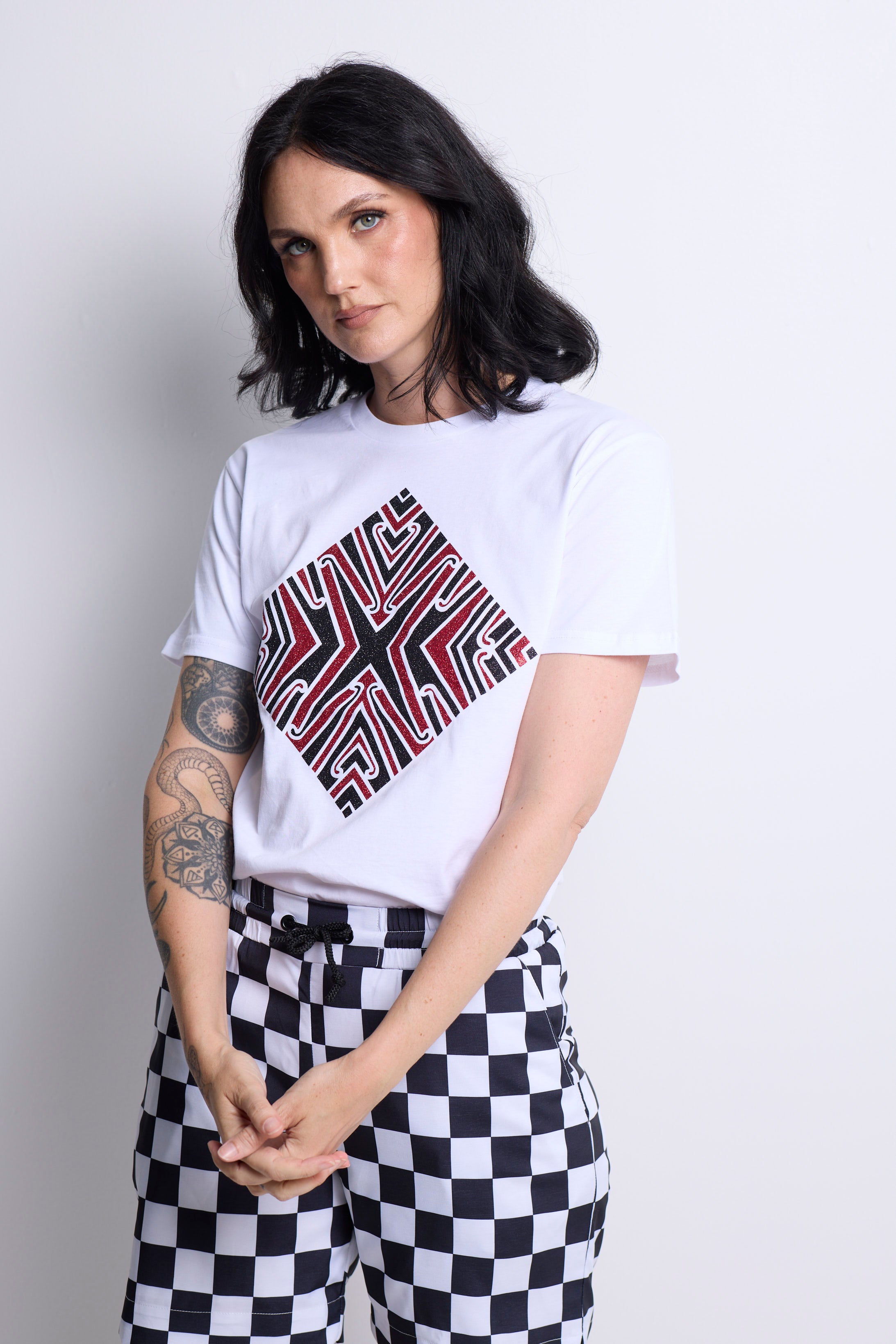 WORLD 5621 Latitude Shorts Black & White Check