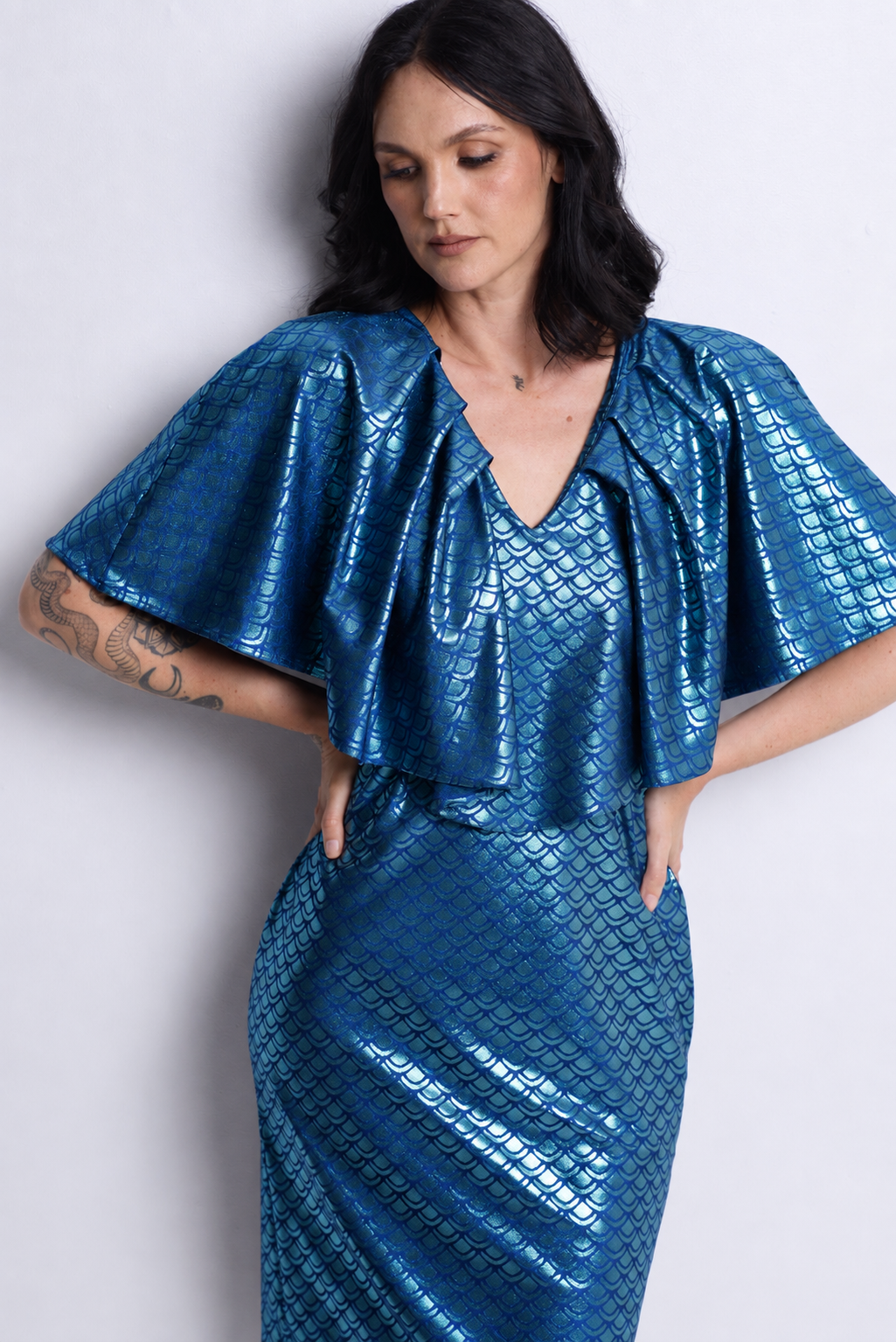 WORLD 4375 Italian Scales Dress Blue