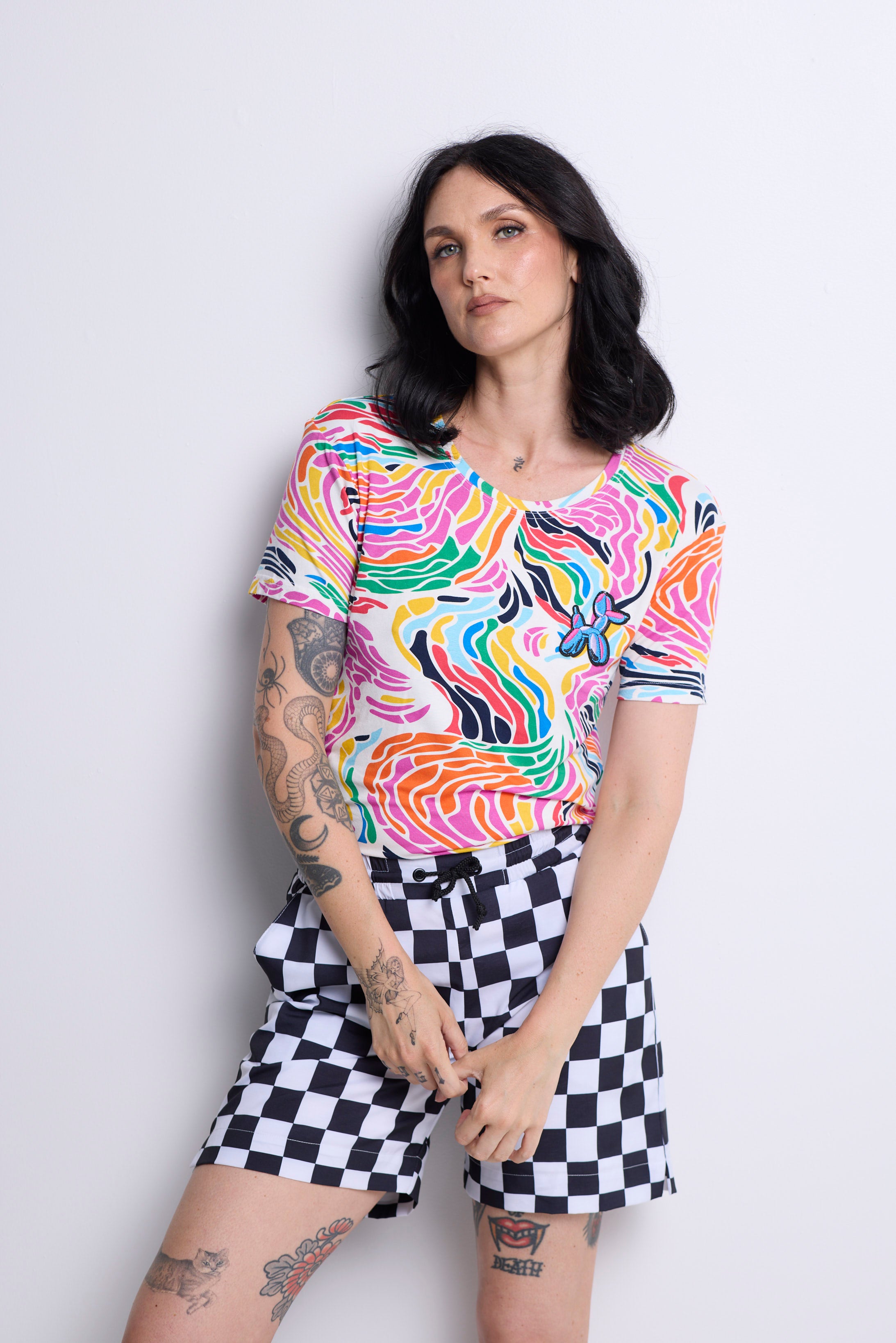 WORLD 5621 Latitude Shorts Black & White Check