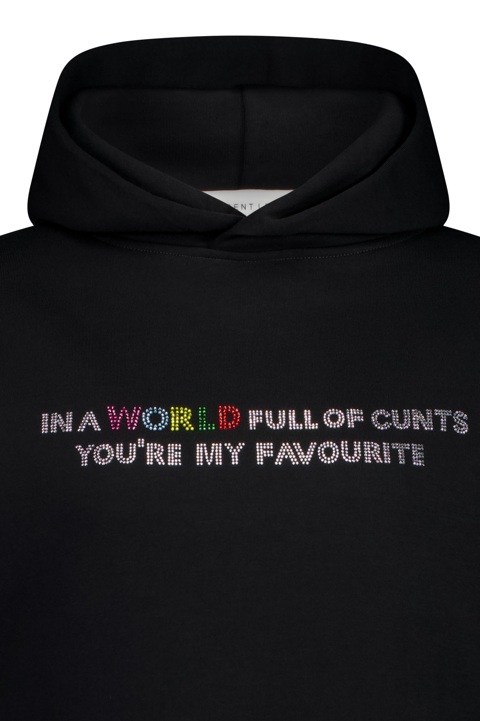 The Different League Diamanté In a WORLD Hoodie Black