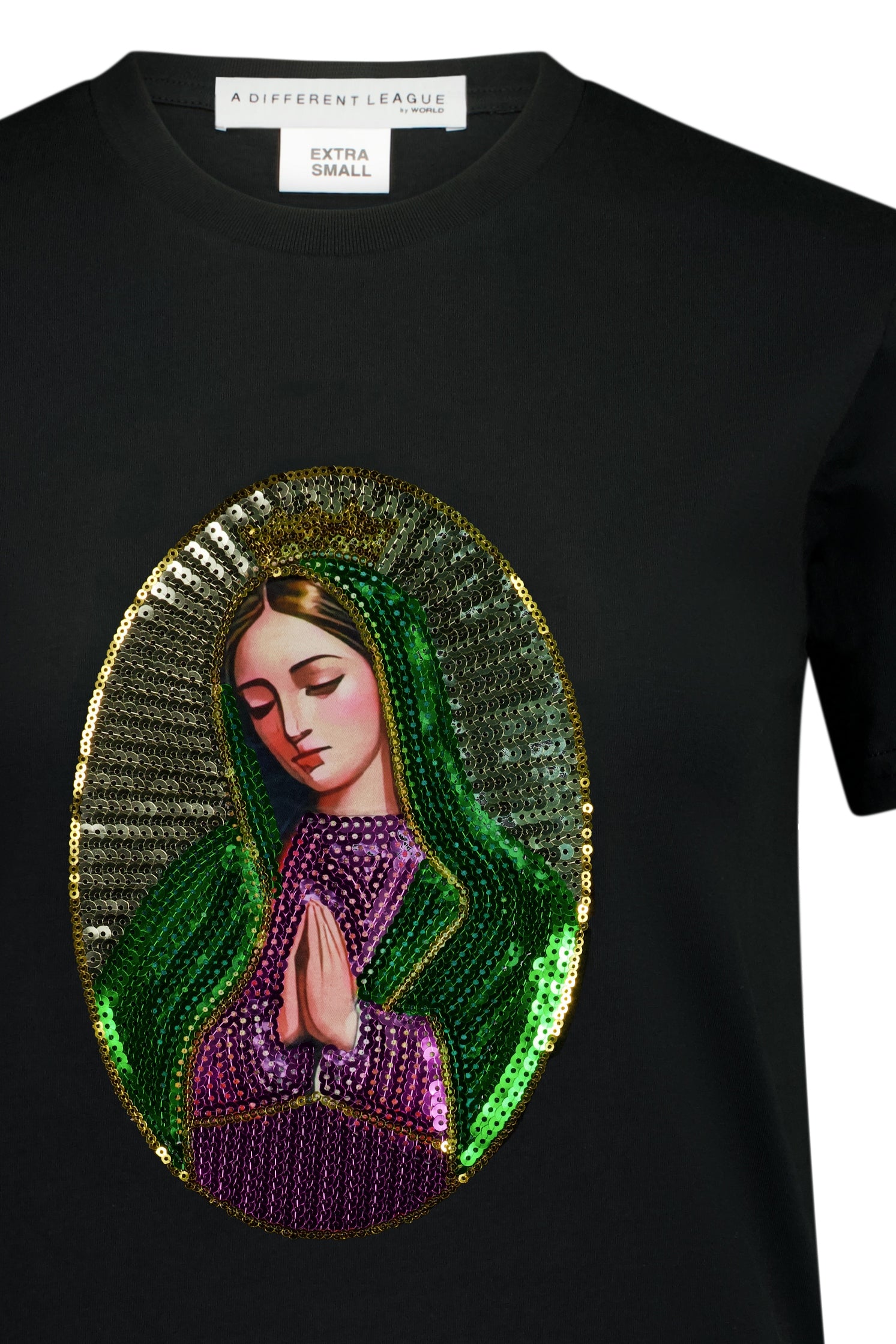 The Different League Praying Madonna T-Shirt Charcoal