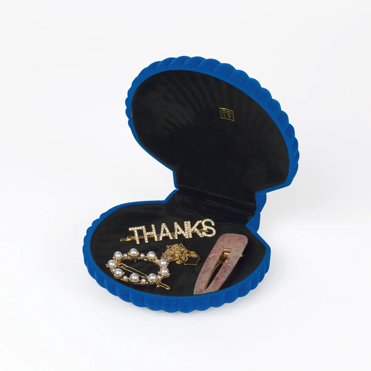 Doiy: Venus Shell Jewellery Box Blue Flocking