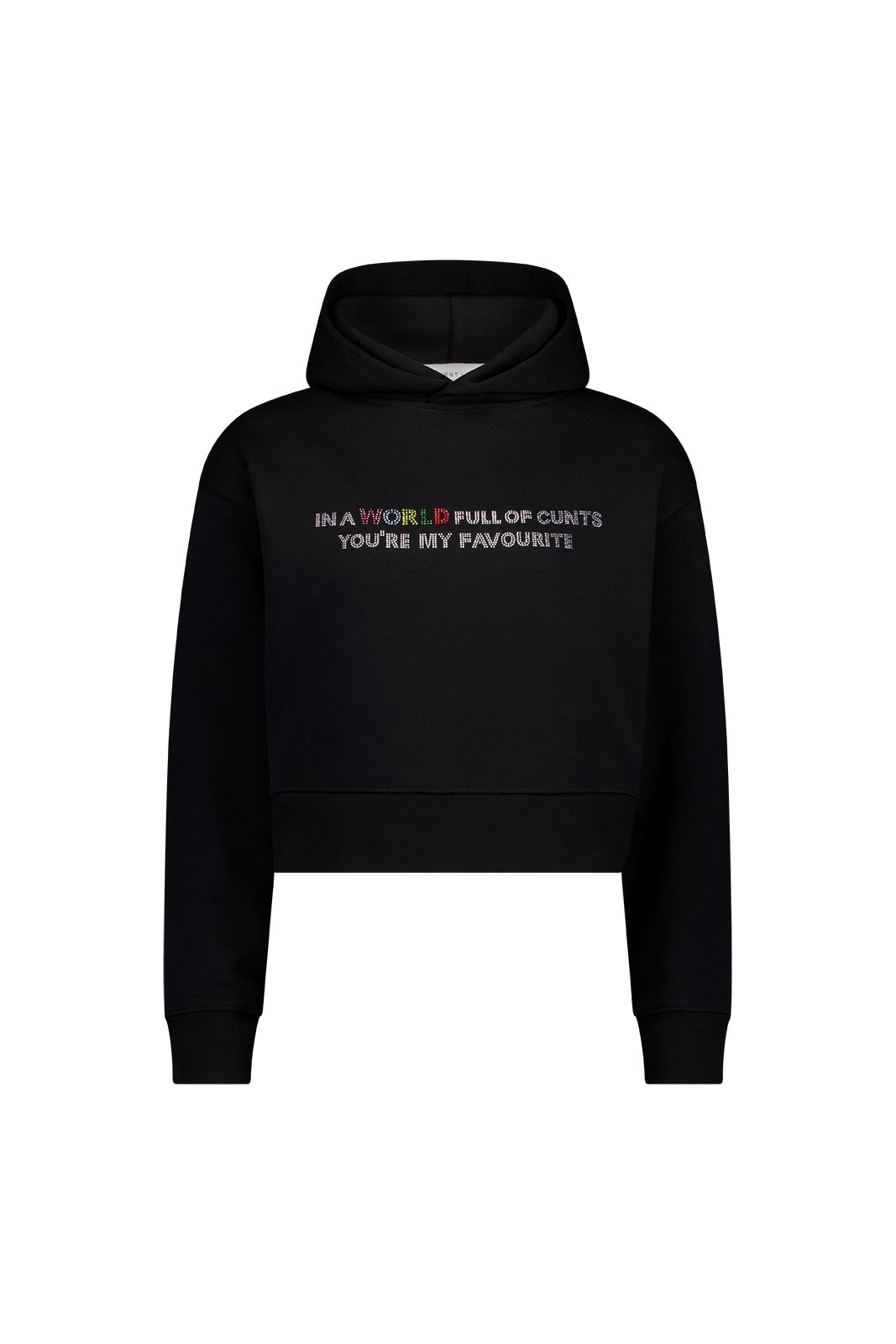 The Different League Diamanté In a WORLD Hoodie Black