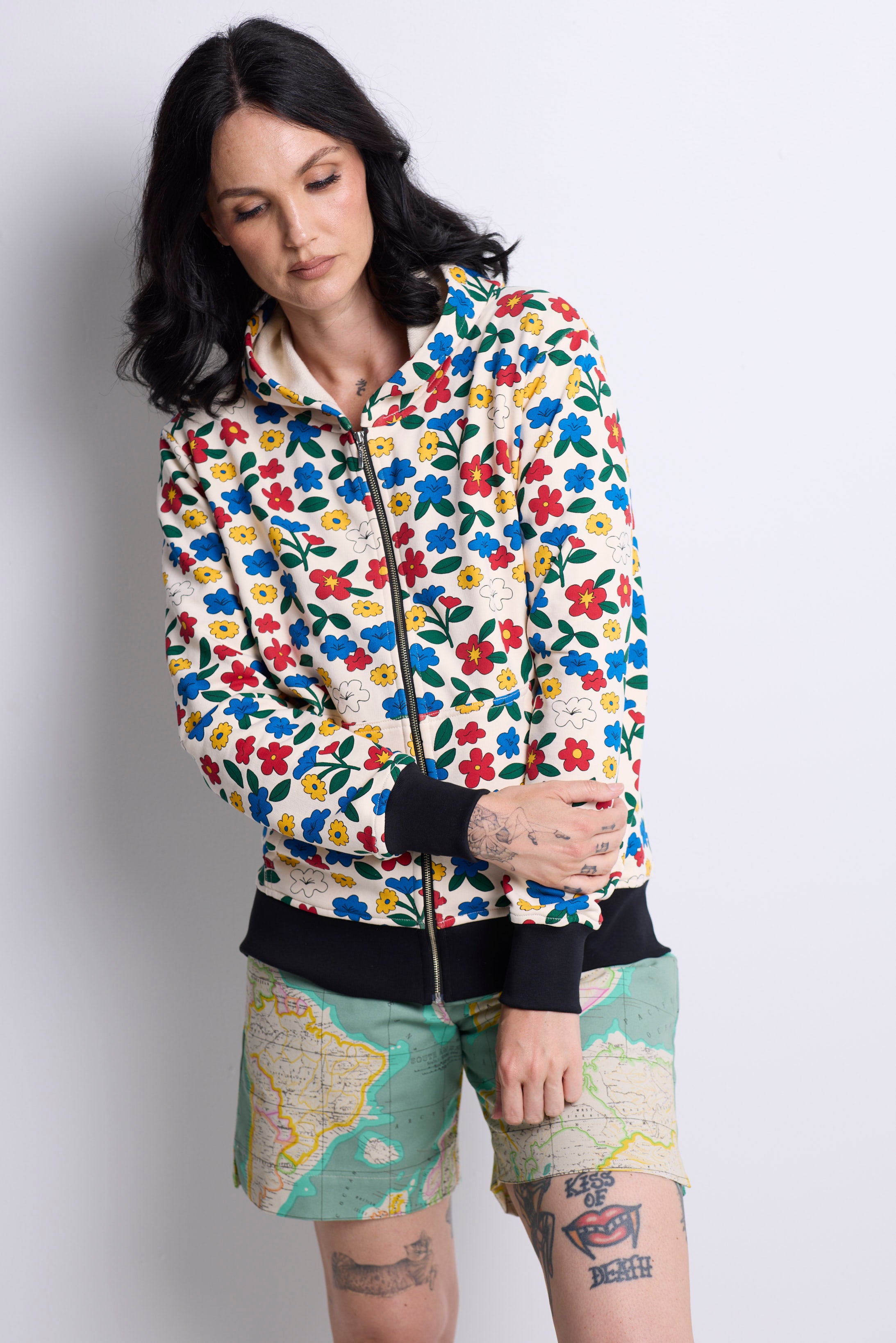 WORLD 5621 Latitude Shorts Green Map