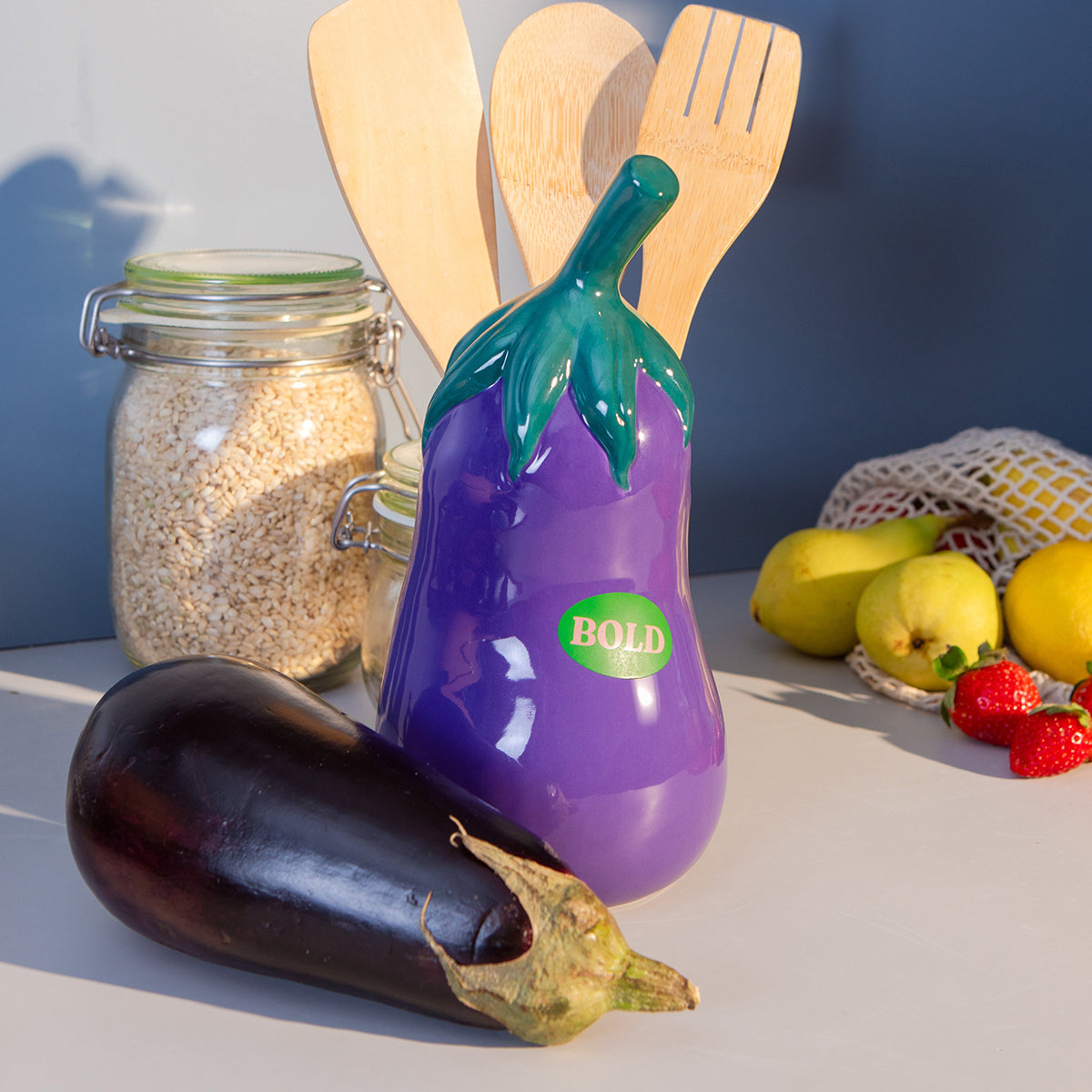 Doiy: Eggplant Utensil Pot
