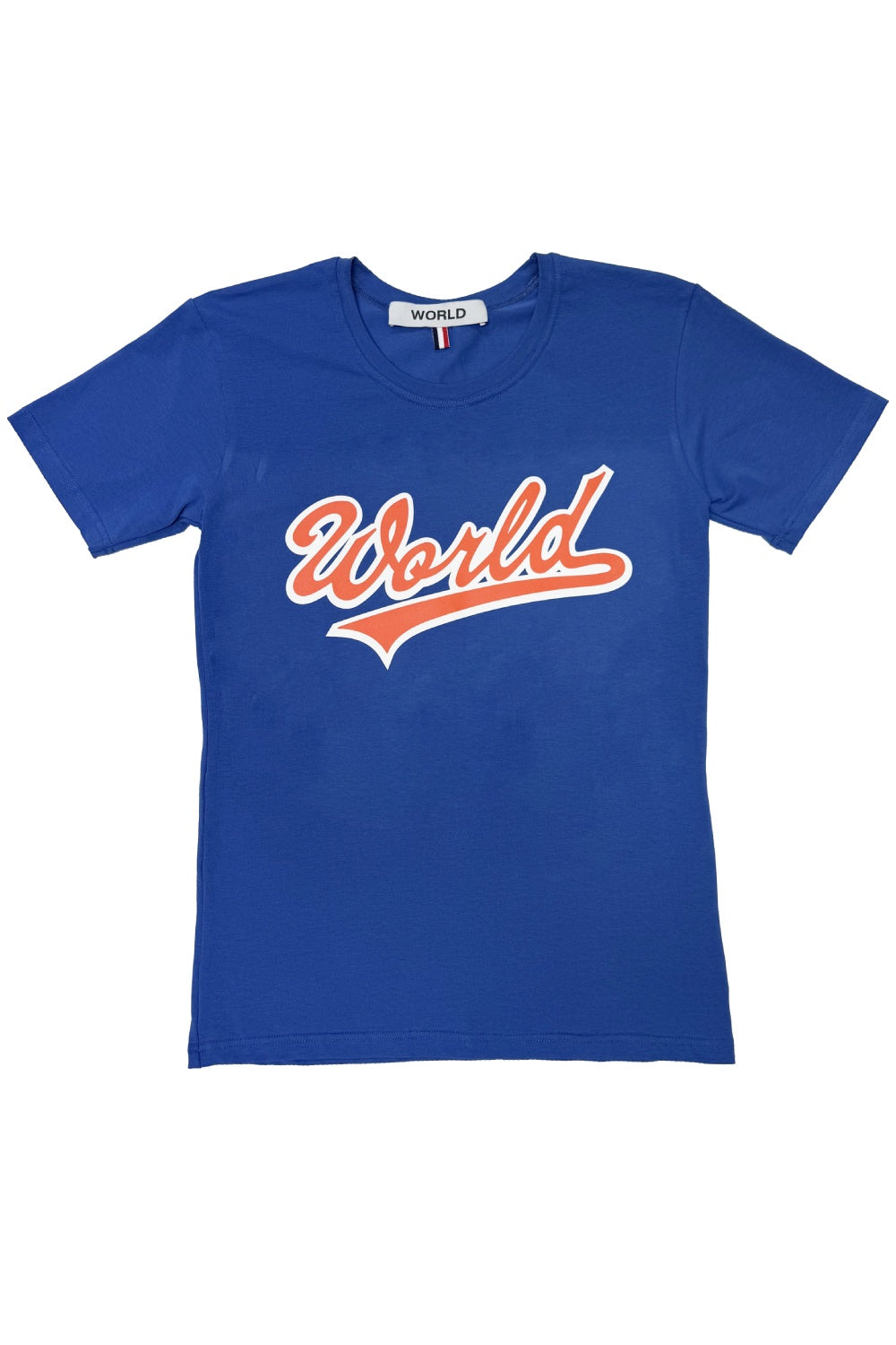 WORLD 5065 Flow T-Shirt Blue w/ WORLD Flash Signature Orange/White (UNISEX)