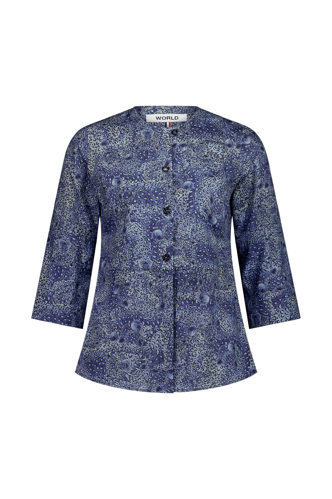 WORLD 4182 Hidden Leopard Blouse Blue