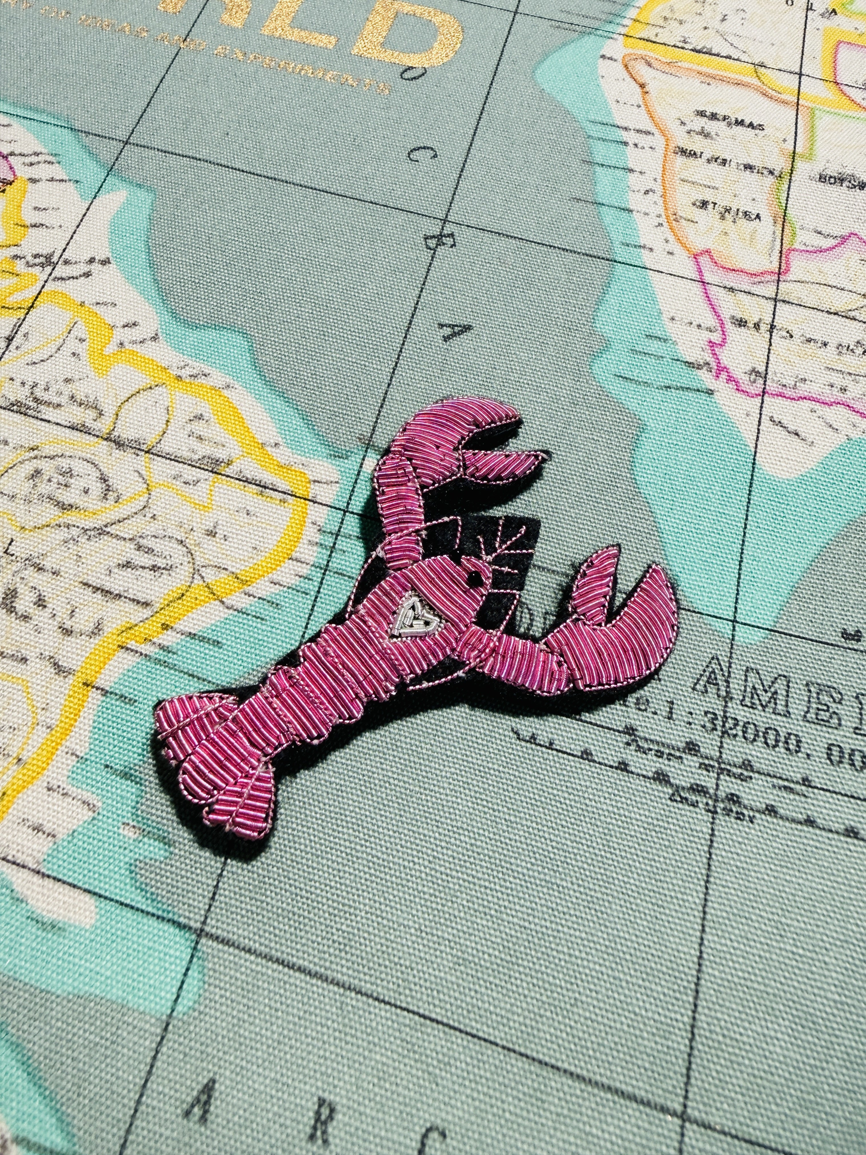 WORLD Bullion Brooch - Pink I Love You Lobster
