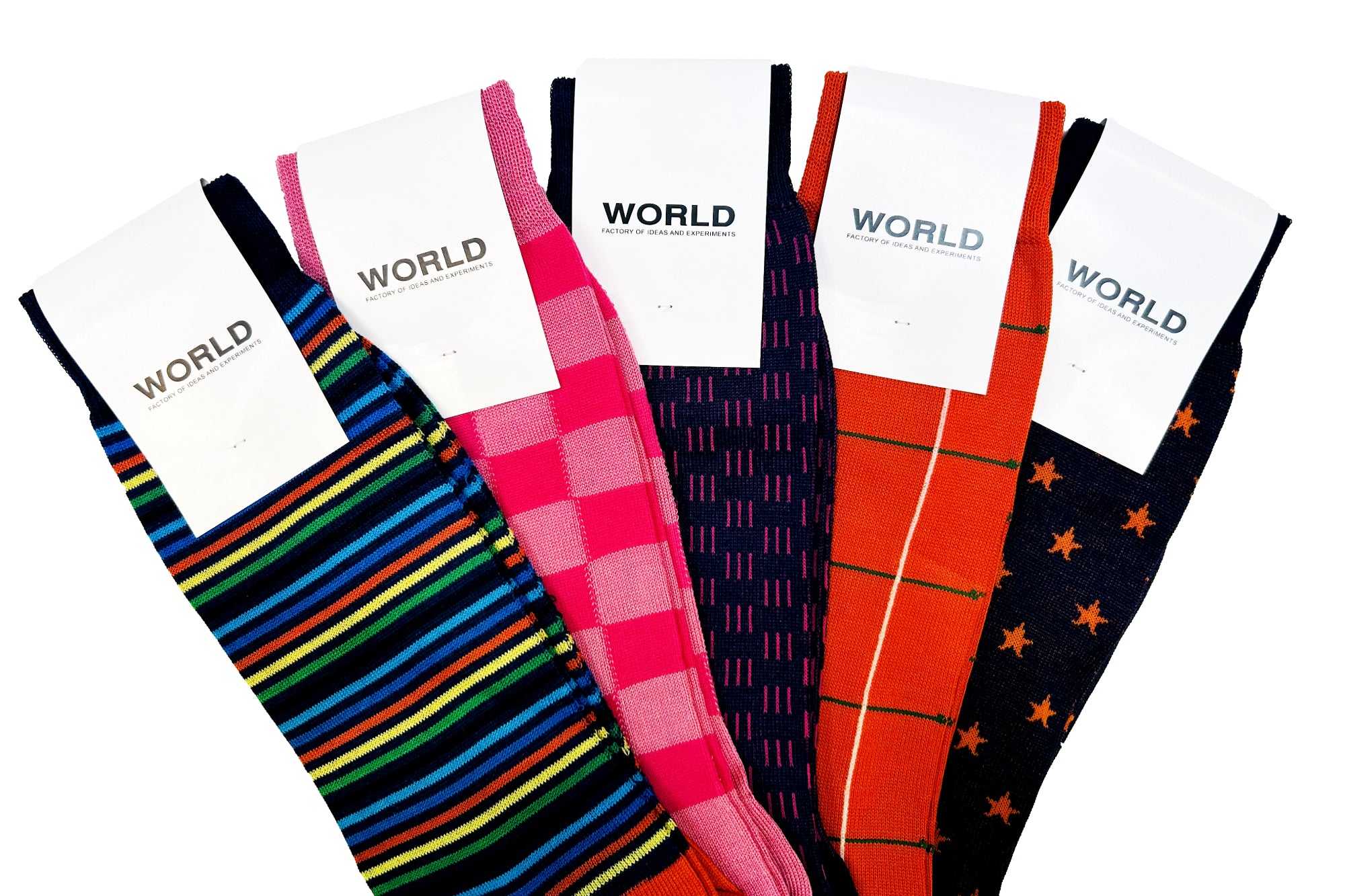 WORLD Italian Made Cotton Socks - Pink on Pink Damier