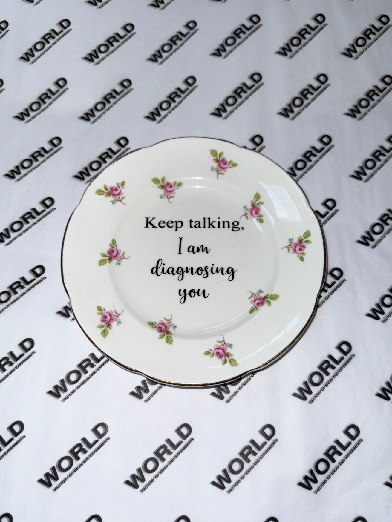 Vintage Ceramic Plate with Naughty Words & Phrases