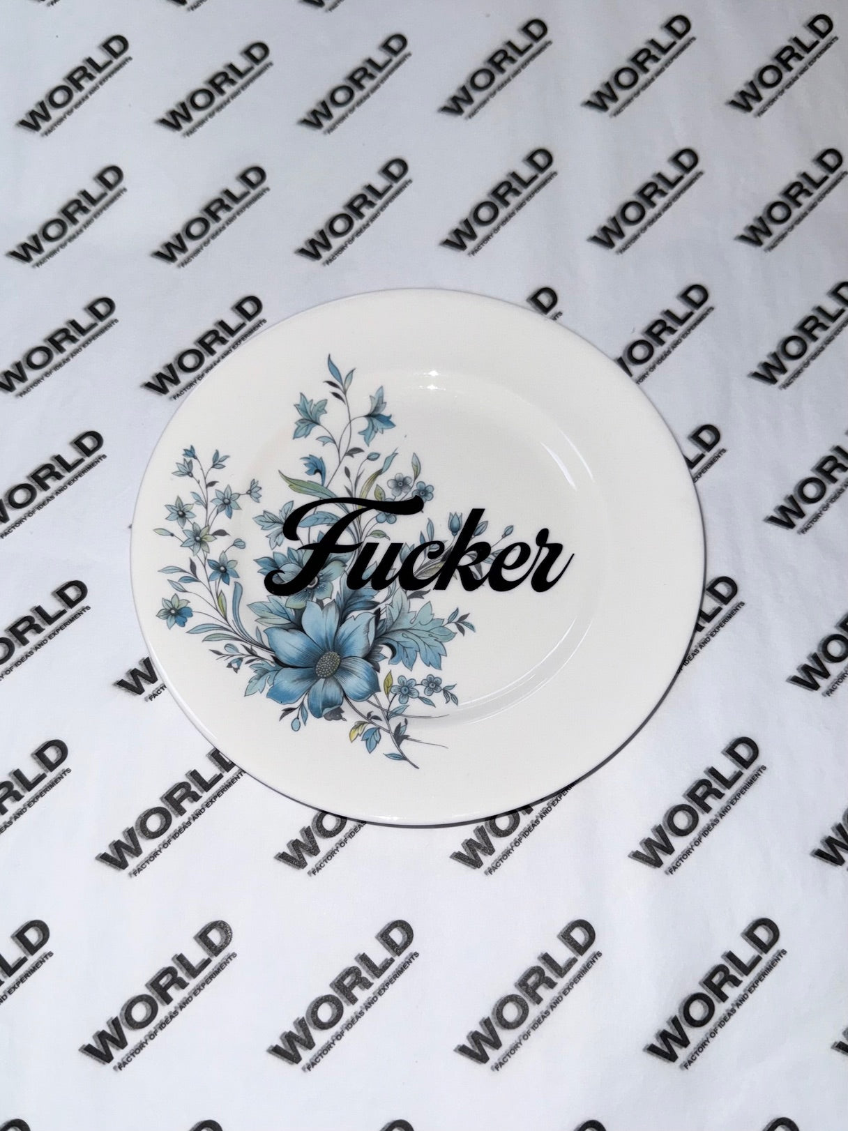 Vintage Ceramic Plate with Naughty Words & Phrases