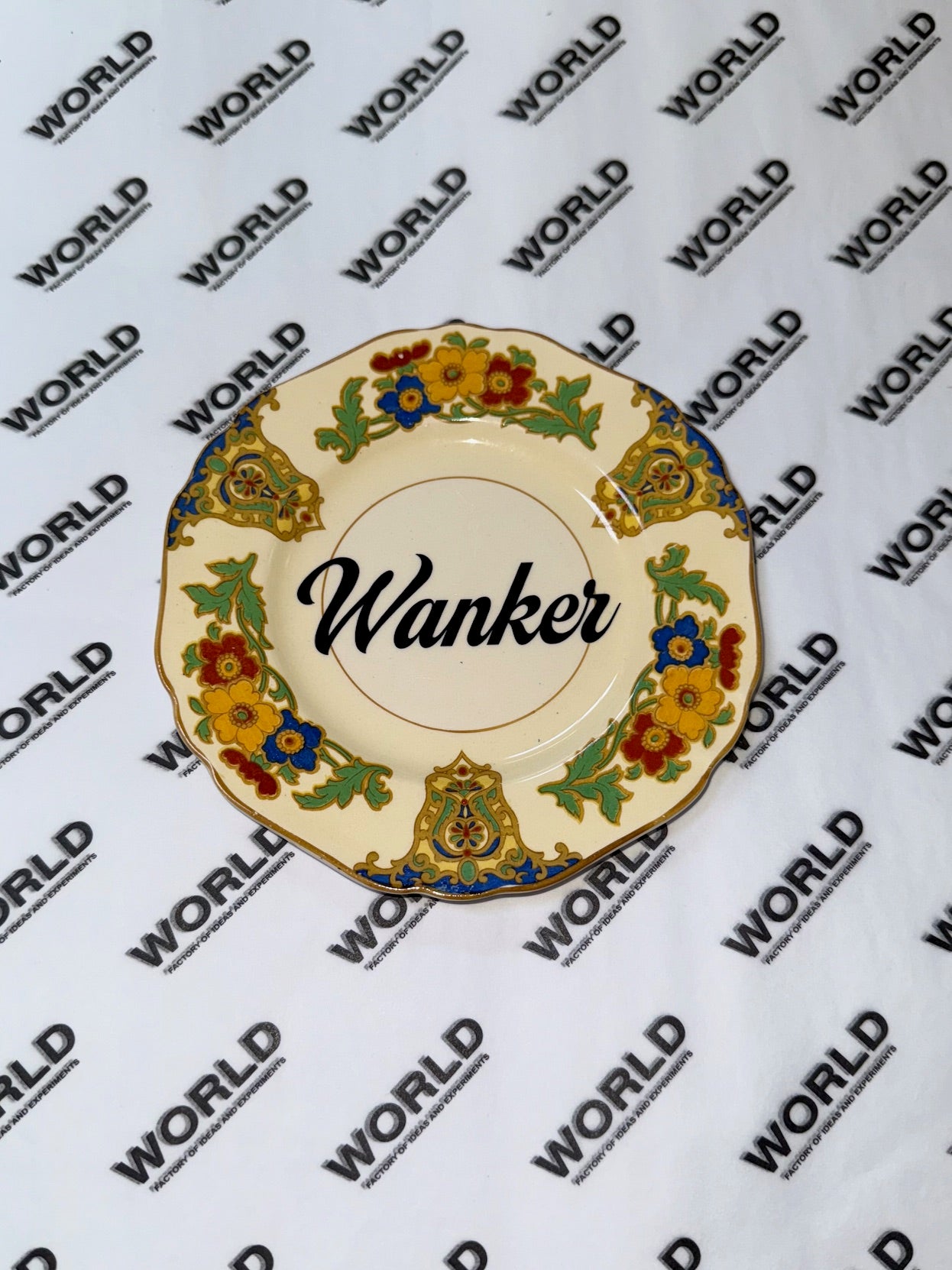 Vintage Ceramic Plate with Naughty Words & Phrases