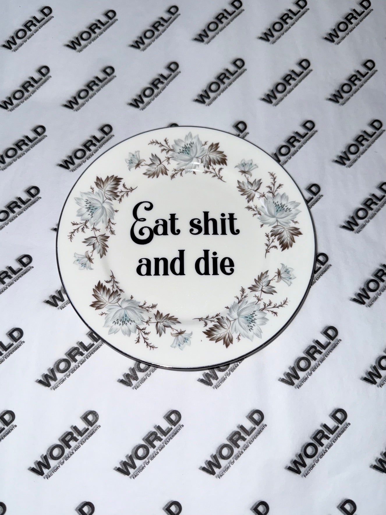 Vintage Ceramic Plate with Naughty Words & Phrases