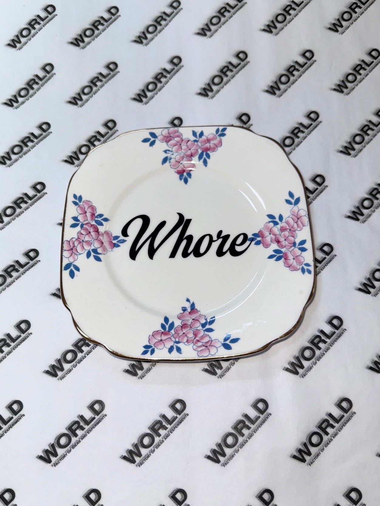 Vintage Ceramic Plate with Naughty Words & Phrases