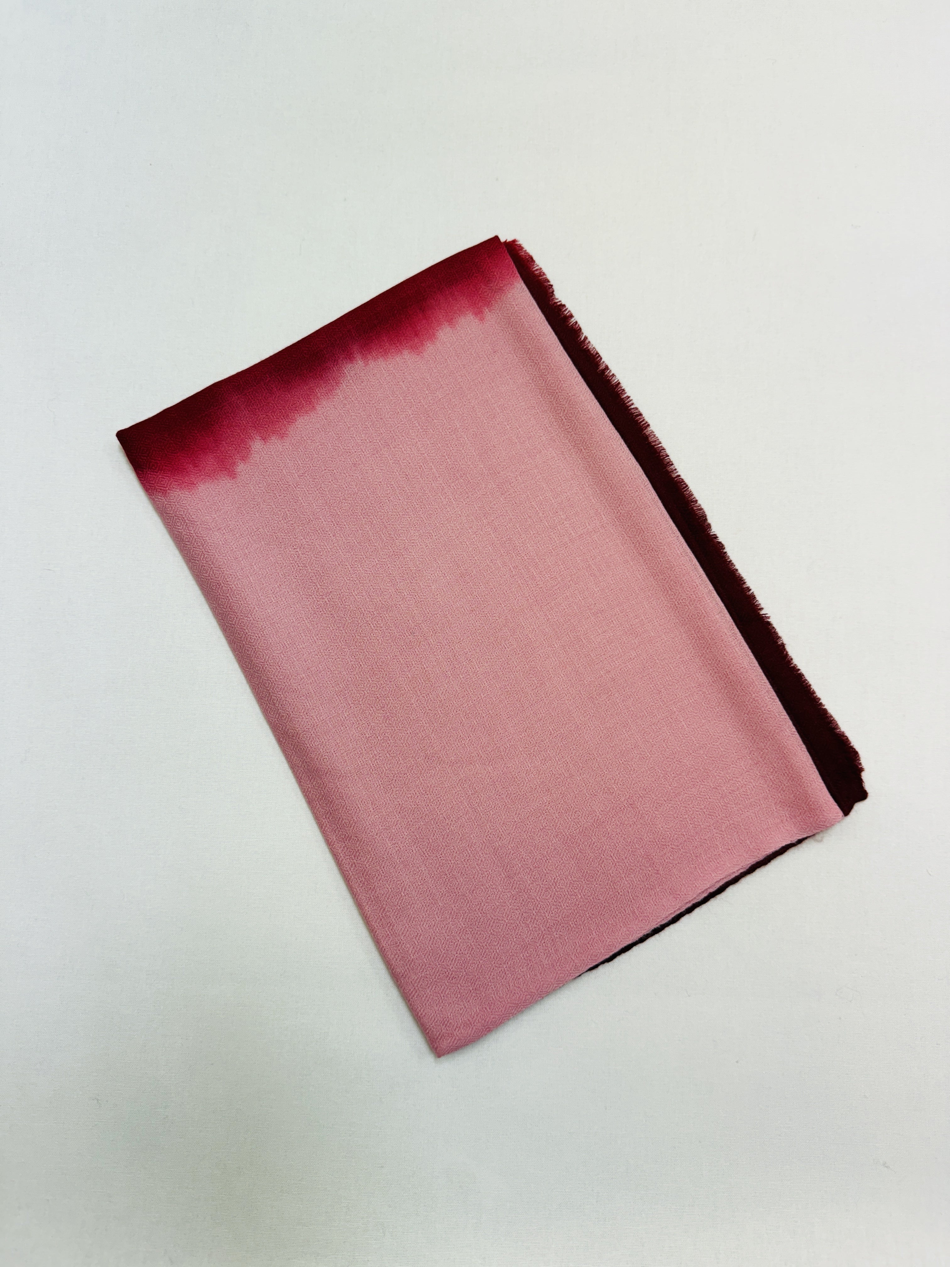 WORLD Fine Wool Silk Scarf / Wrap - Ombre - Pink Burgundy