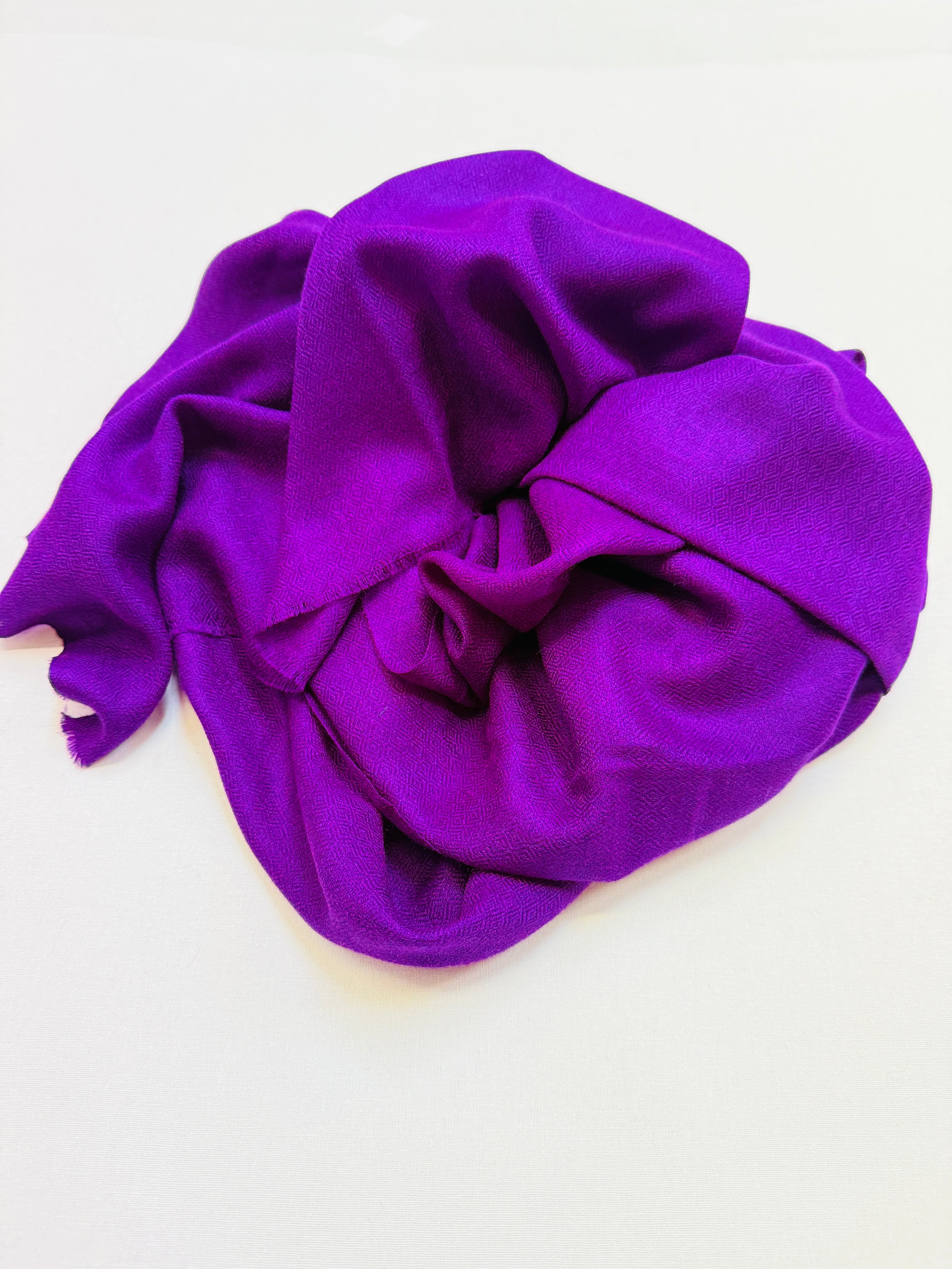 WORLD Fine Wool Silk Scarf / Wrap - Purple