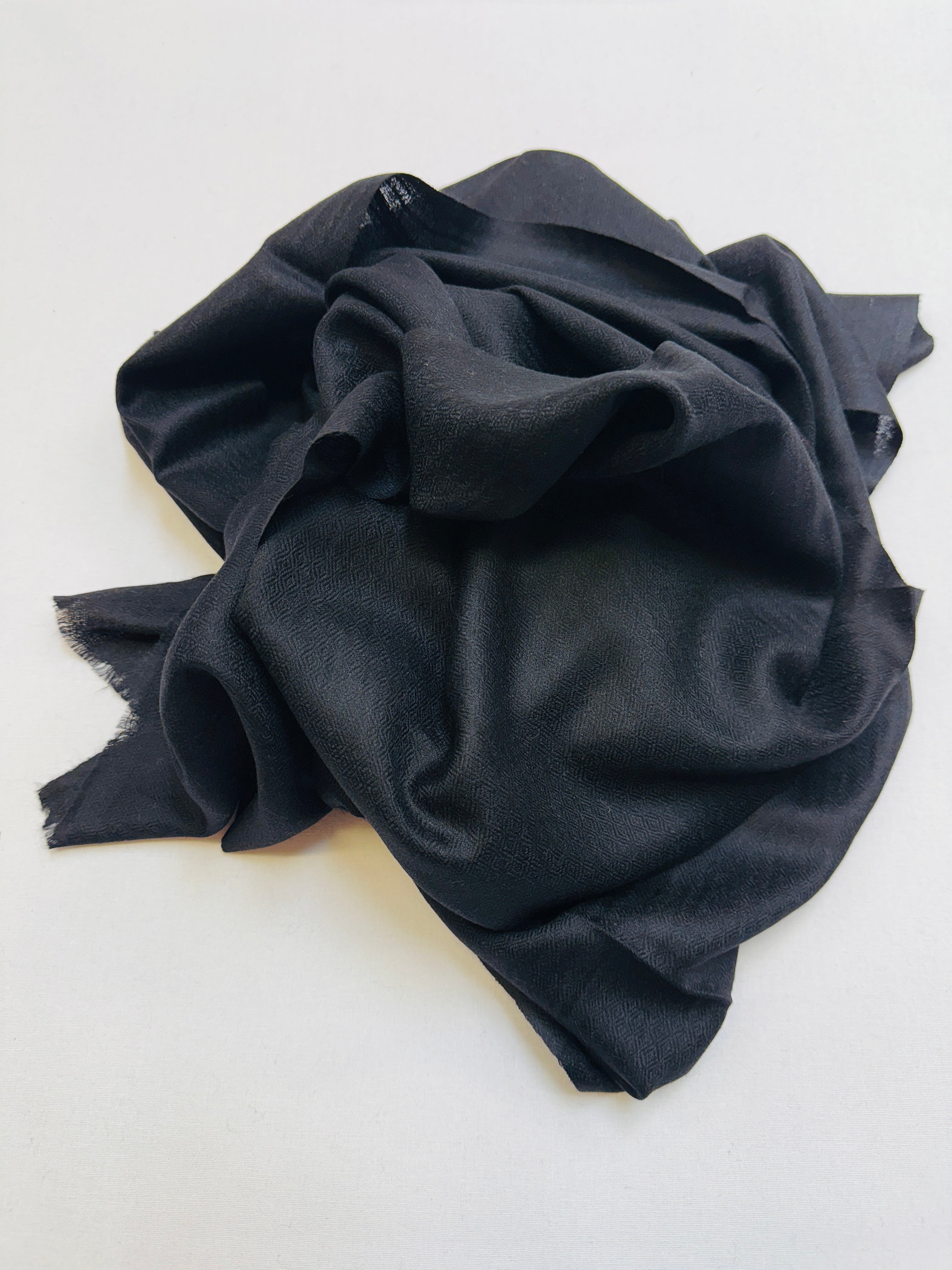 WORLD Fine Wool Silk Scarf / Wrap - Black