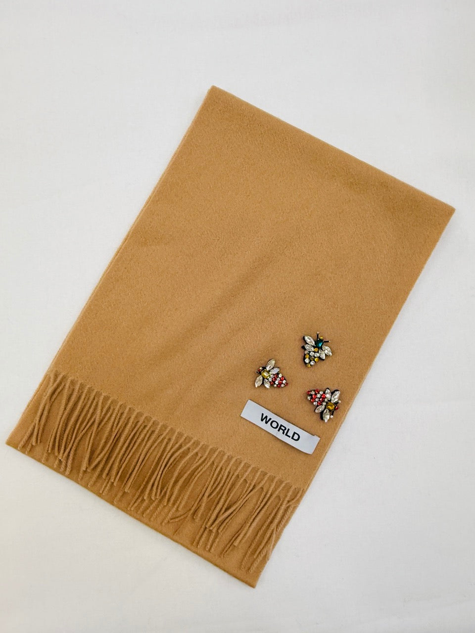 WORLD 26 Cashmere COUTURE Scarf - Camel - Dry Clean Only
