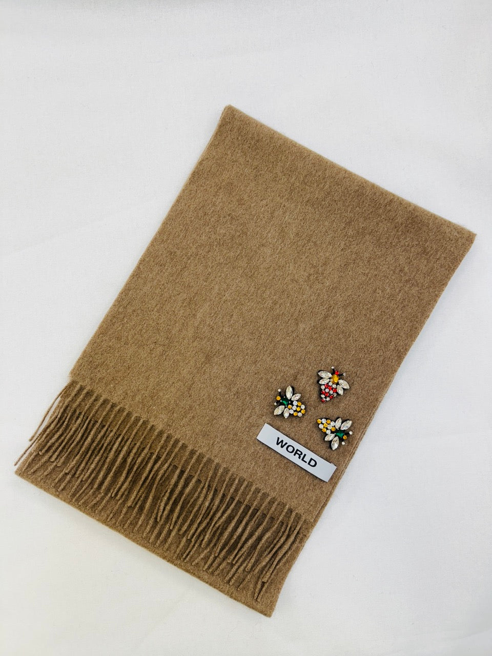 WORLD 26 Cashmere COUTURE Scarf - Taupe - Dry Clean Only