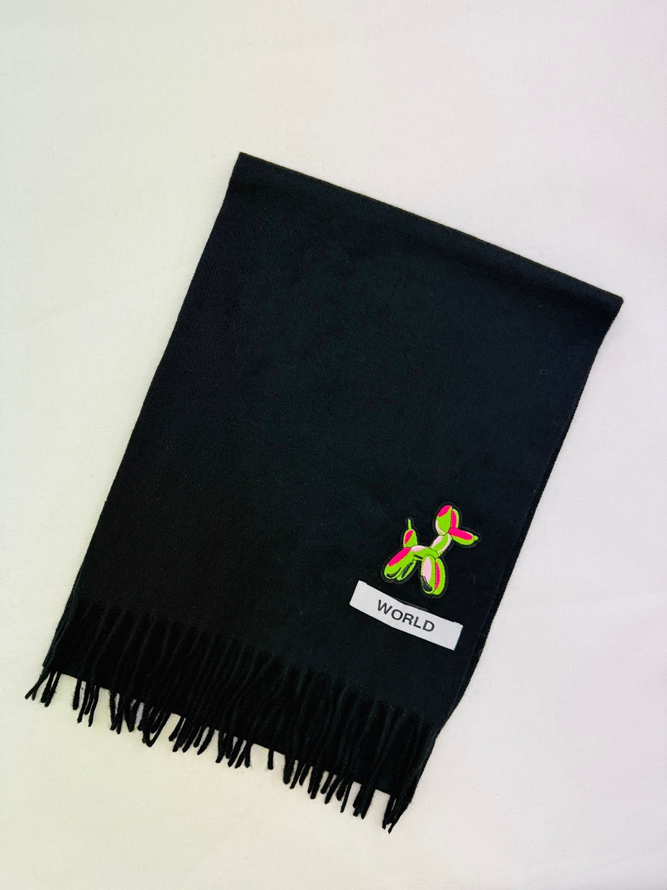 WORLD 26 Cashmere COUTURE Scarf - Black - Dry Clean Only