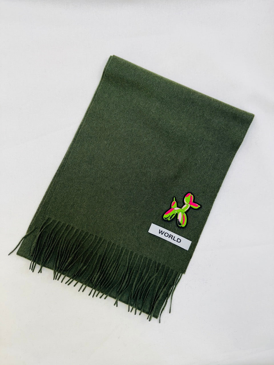 WORLD 26 Cashmere COUTURE Scarf - Green - Dry Clean Only