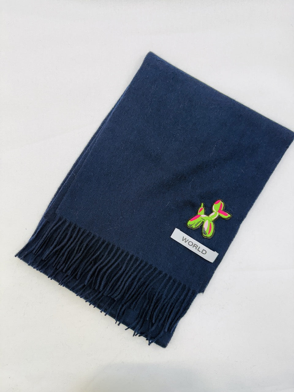WORLD 26 Cashmere COUTURE Scarf - Navy - Dry Clean Only