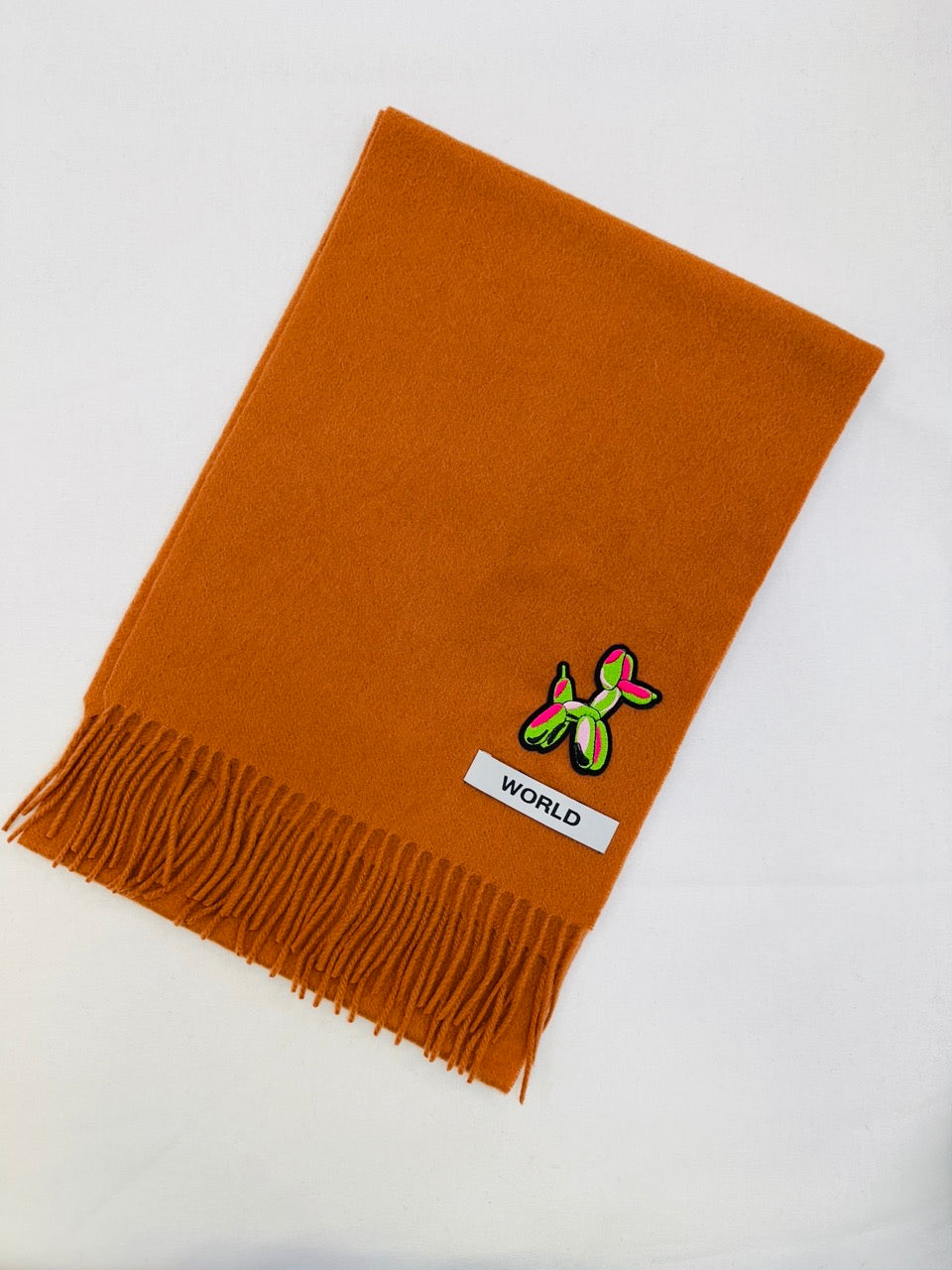 WORLD 26 Cashmere COUTURE Scarf - Rust - Dry Clean Only