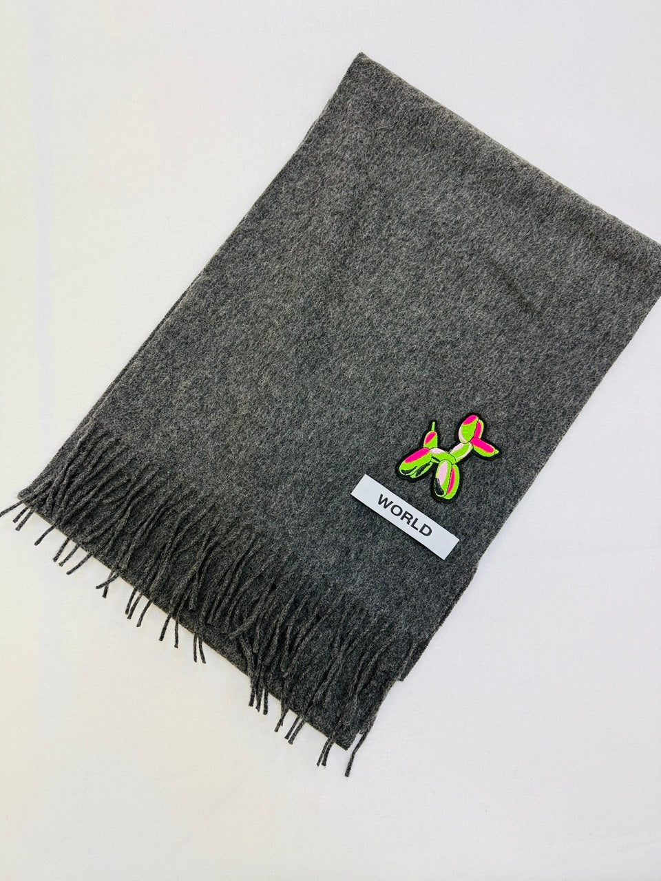 WORLD 26 Cashmere COUTURE Scarf - Charcoal - Dry Clean Only