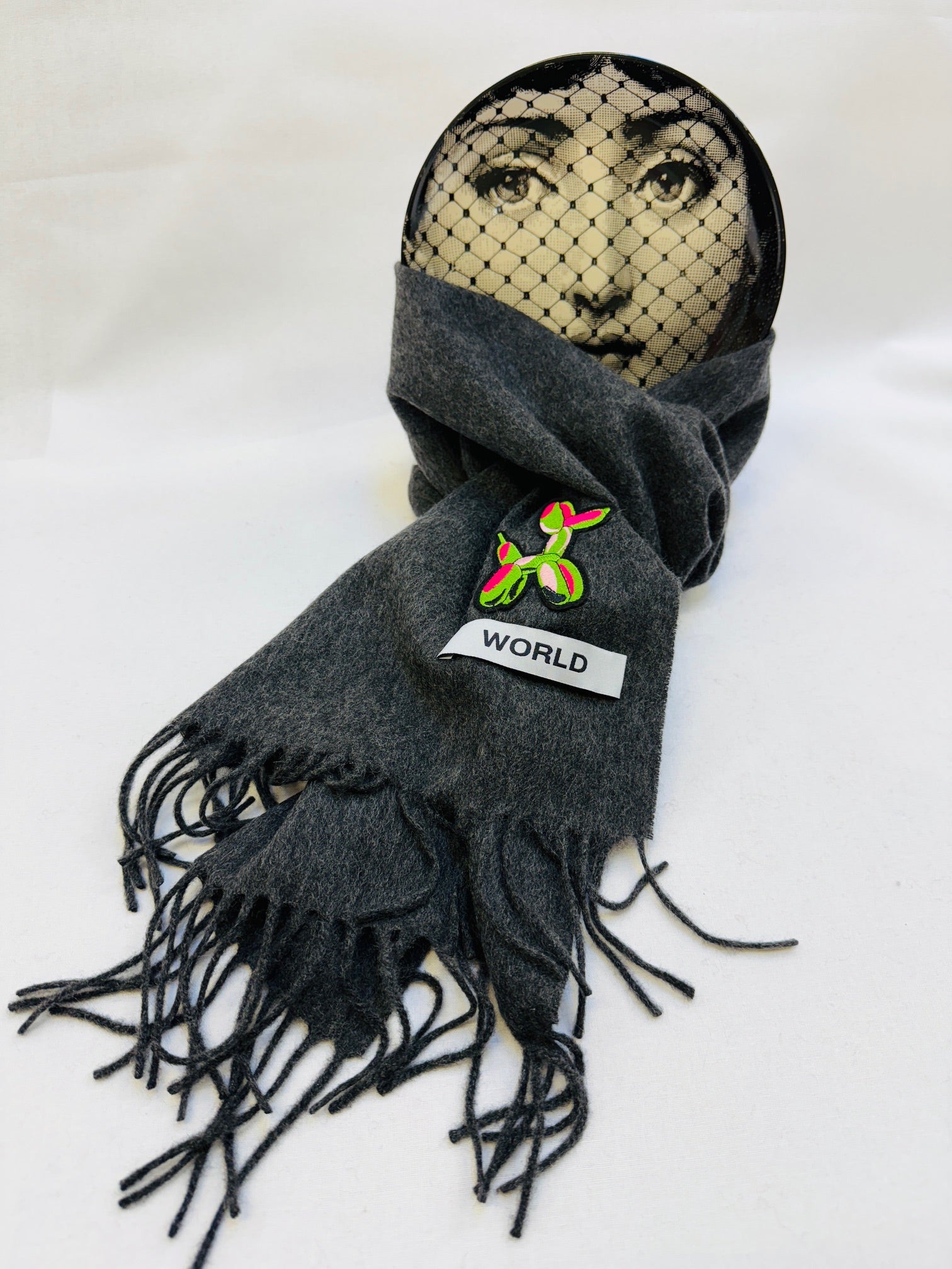 WORLD 26 Cashmere COUTURE Scarf - Charcoal - Dry Clean Only