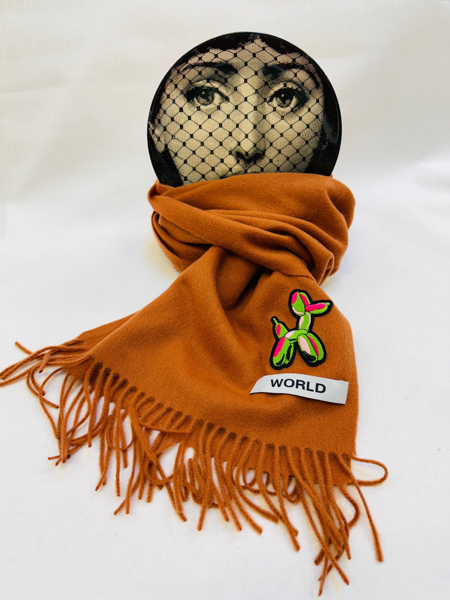 WORLD 26 Cashmere COUTURE Scarf - Rust - Dry Clean Only