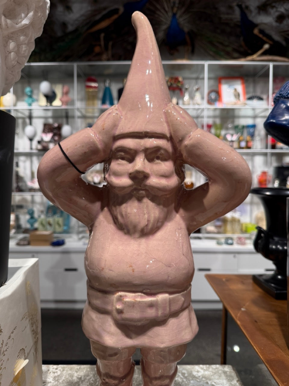 Gregor Kregar Oh No Thinker Gnome 2021/2025 - Glazed Ceramic - Dusty Pink