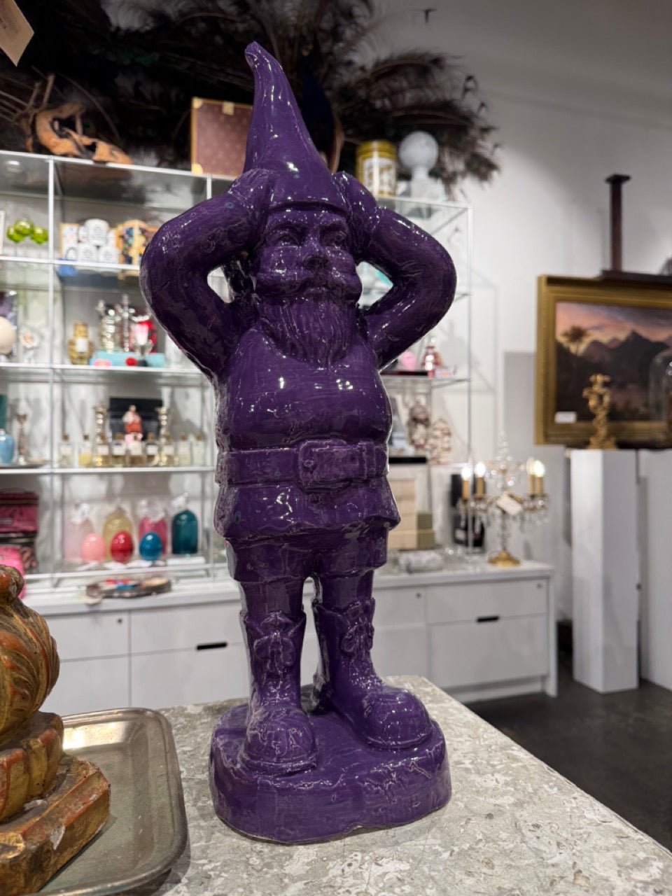 Gregor Kregar Oh No Thinker Gnome 2021/2025 - Glazed Ceramic - Purple