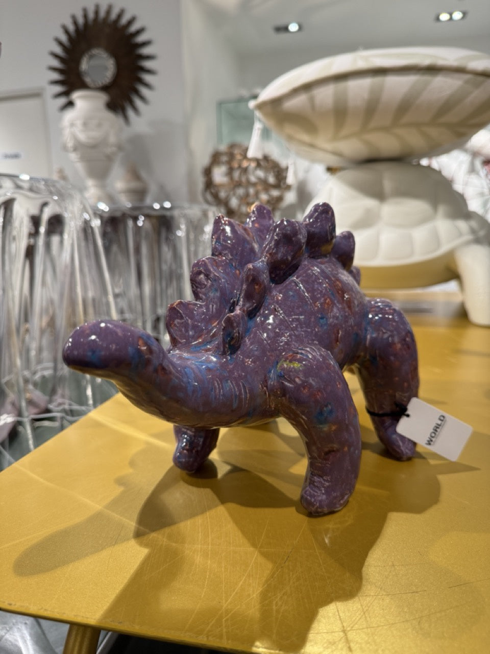 Gregor Kregar Stegosaurus 2021/2025 - Glazed Ceramic - Purple with Spots