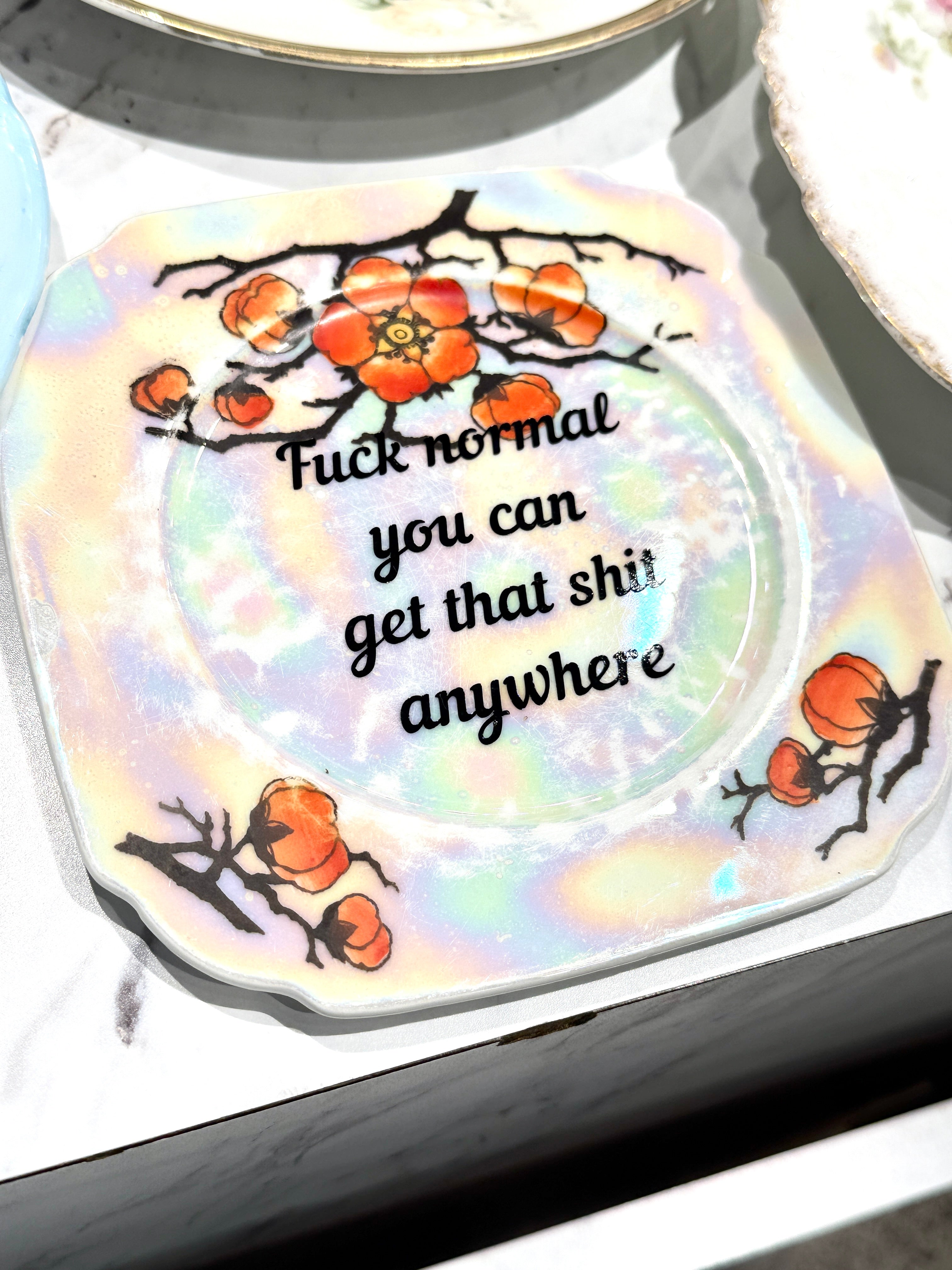 Vintage Ceramic Plate with Naughty Words & Phrases