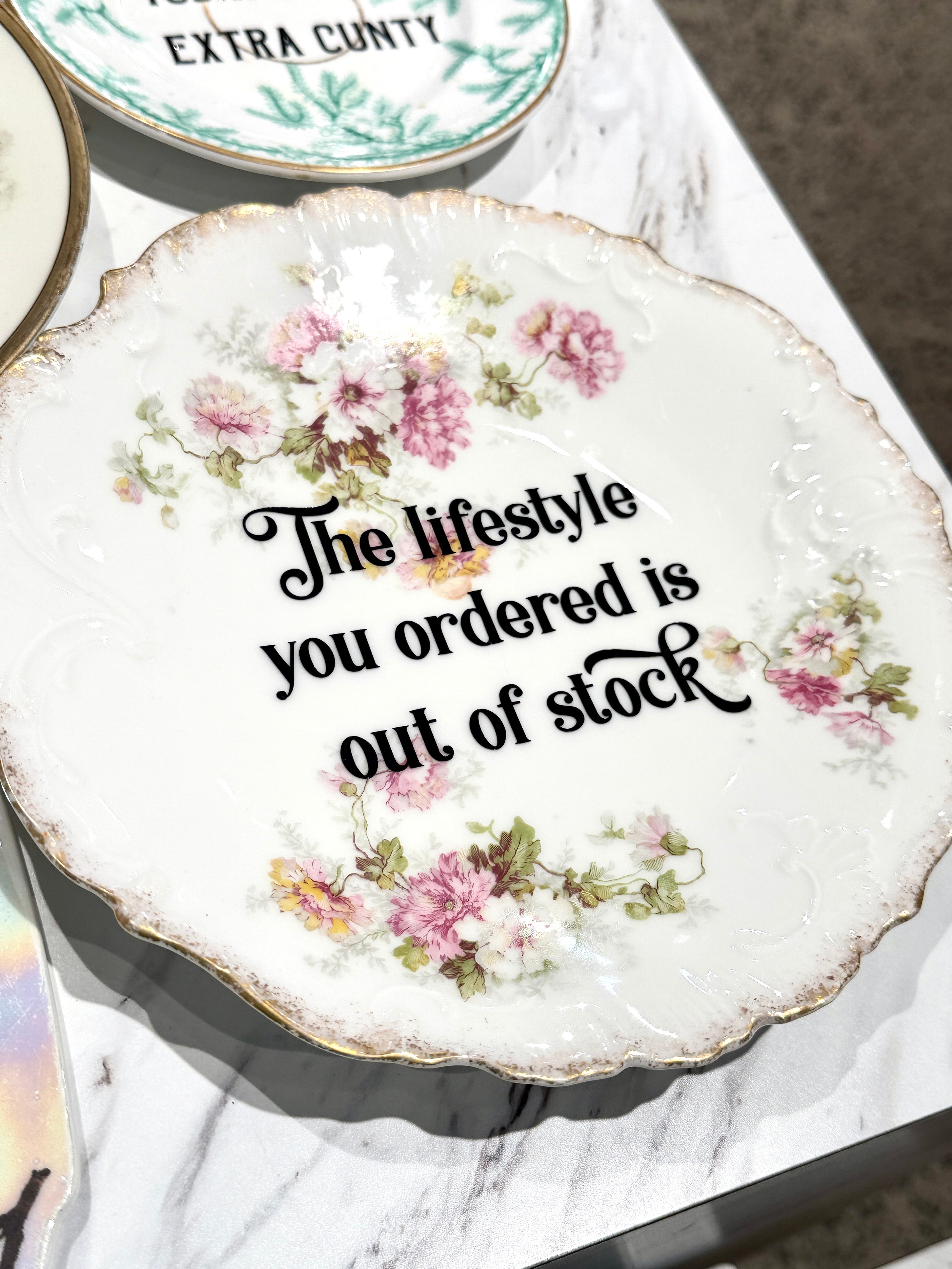 Vintage Ceramic Plate with Naughty Words & Phrases