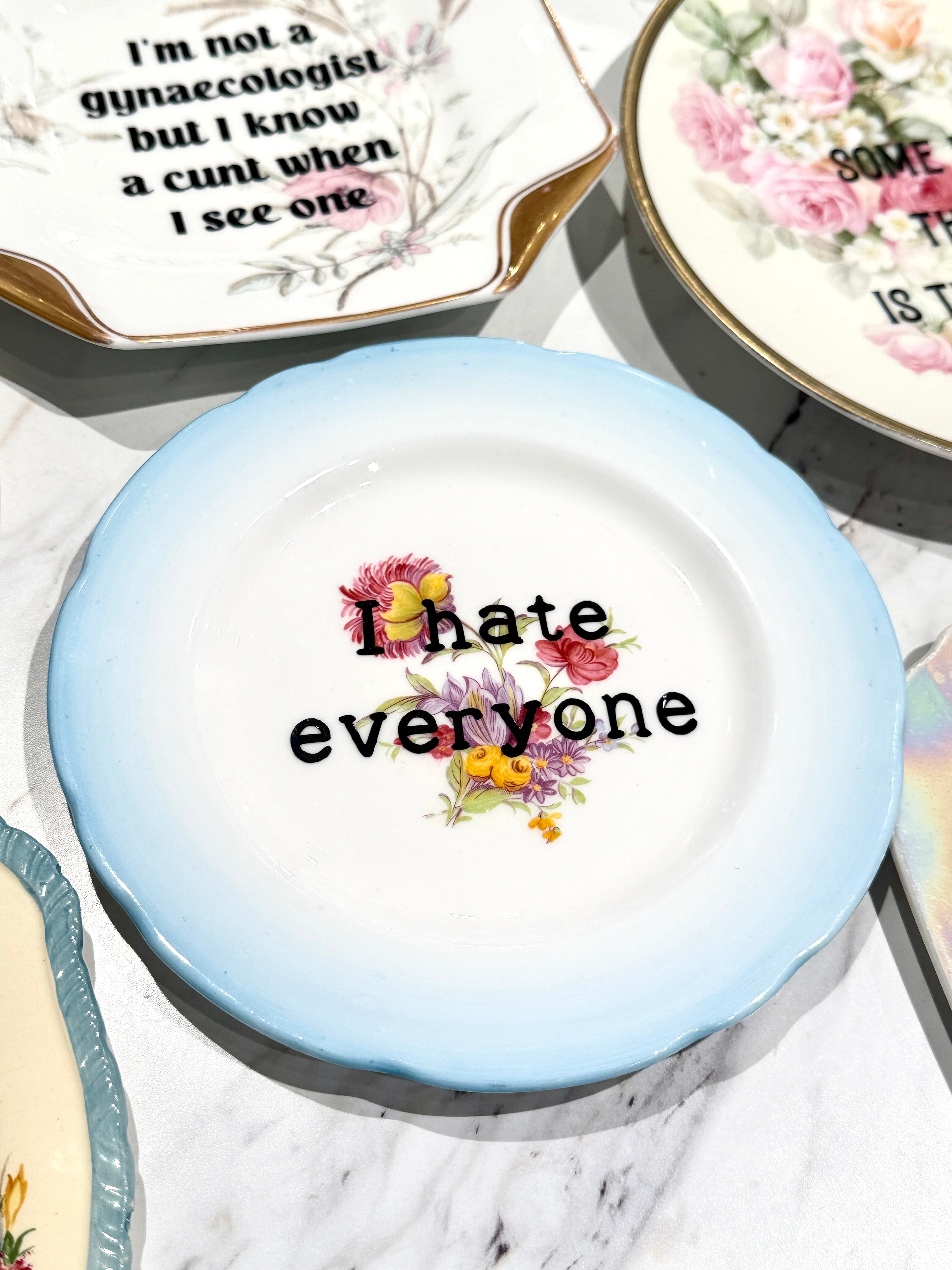 Vintage Ceramic Plate with Naughty Words & Phrases