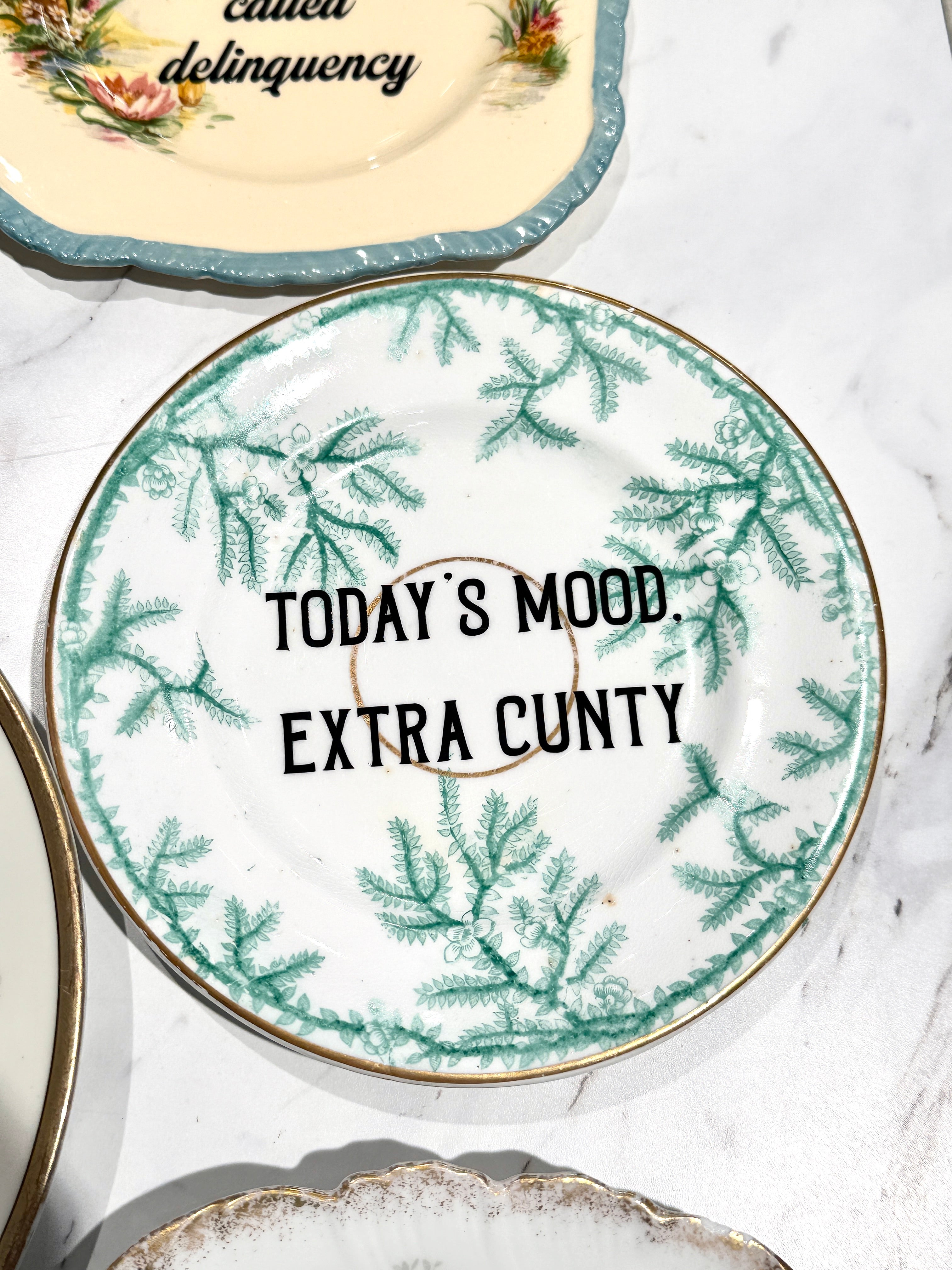 Vintage Ceramic Plate with Naughty Words & Phrases