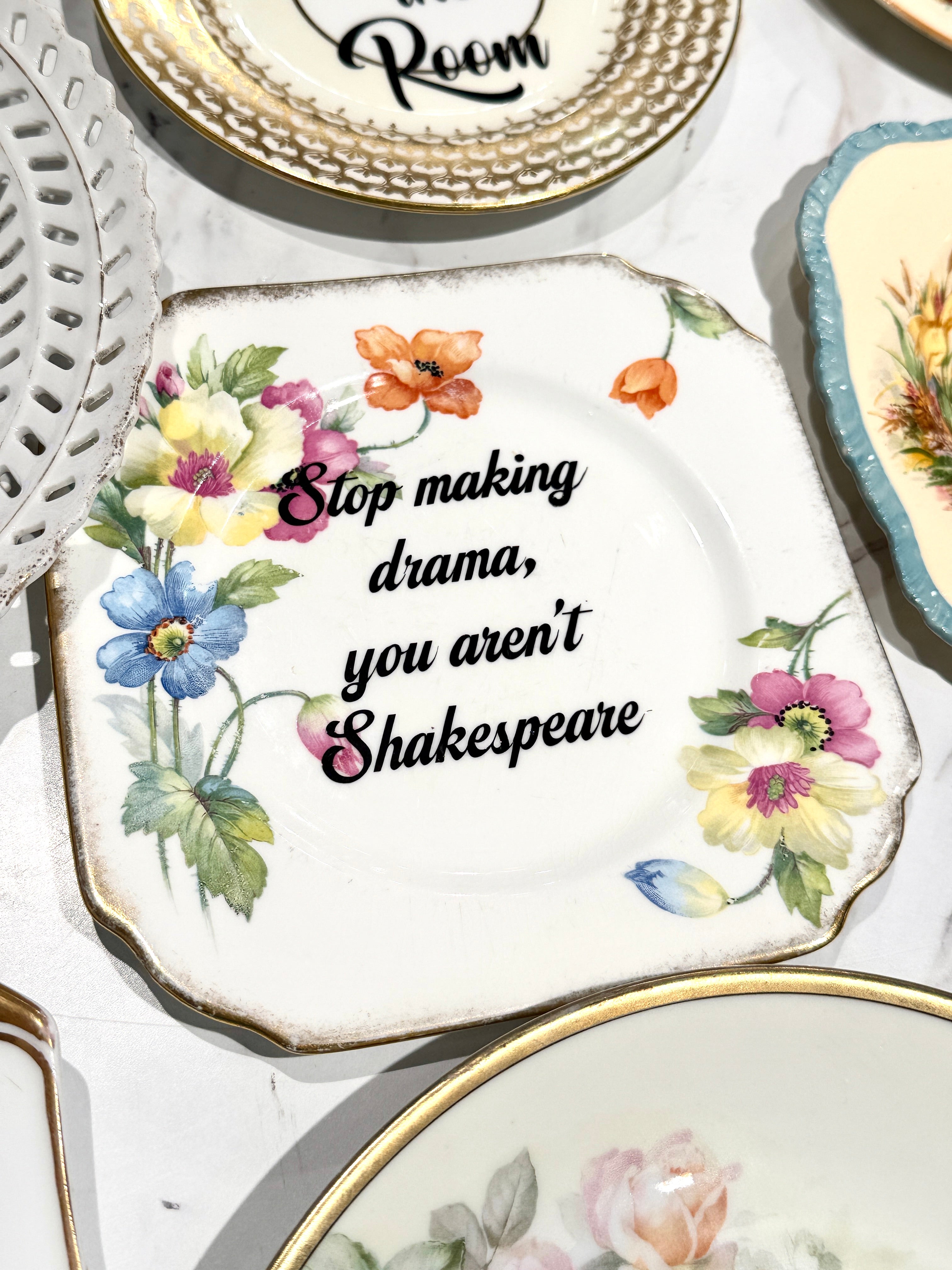 Vintage Ceramic Plate with Naughty Words & Phrases
