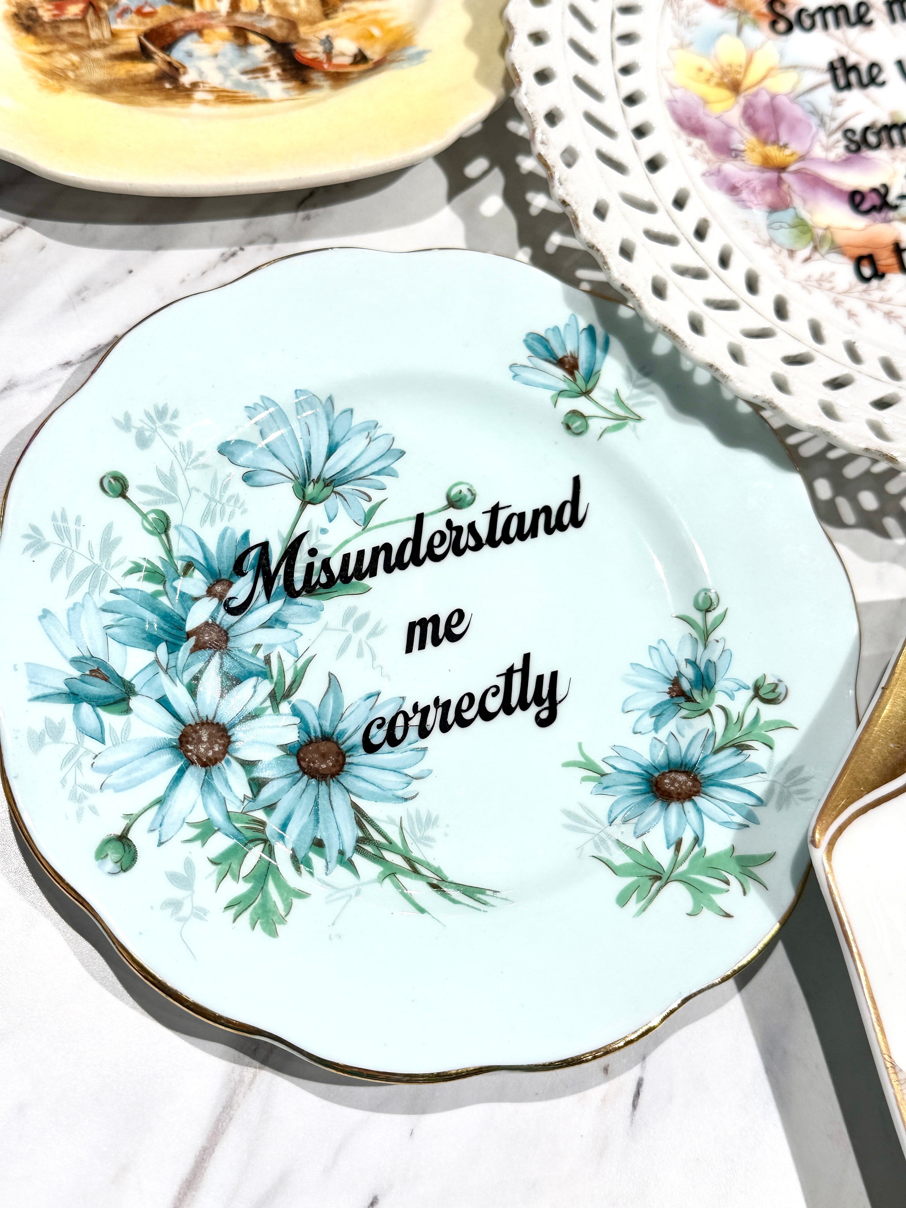 Vintage Ceramic Plate with Naughty Words & Phrases