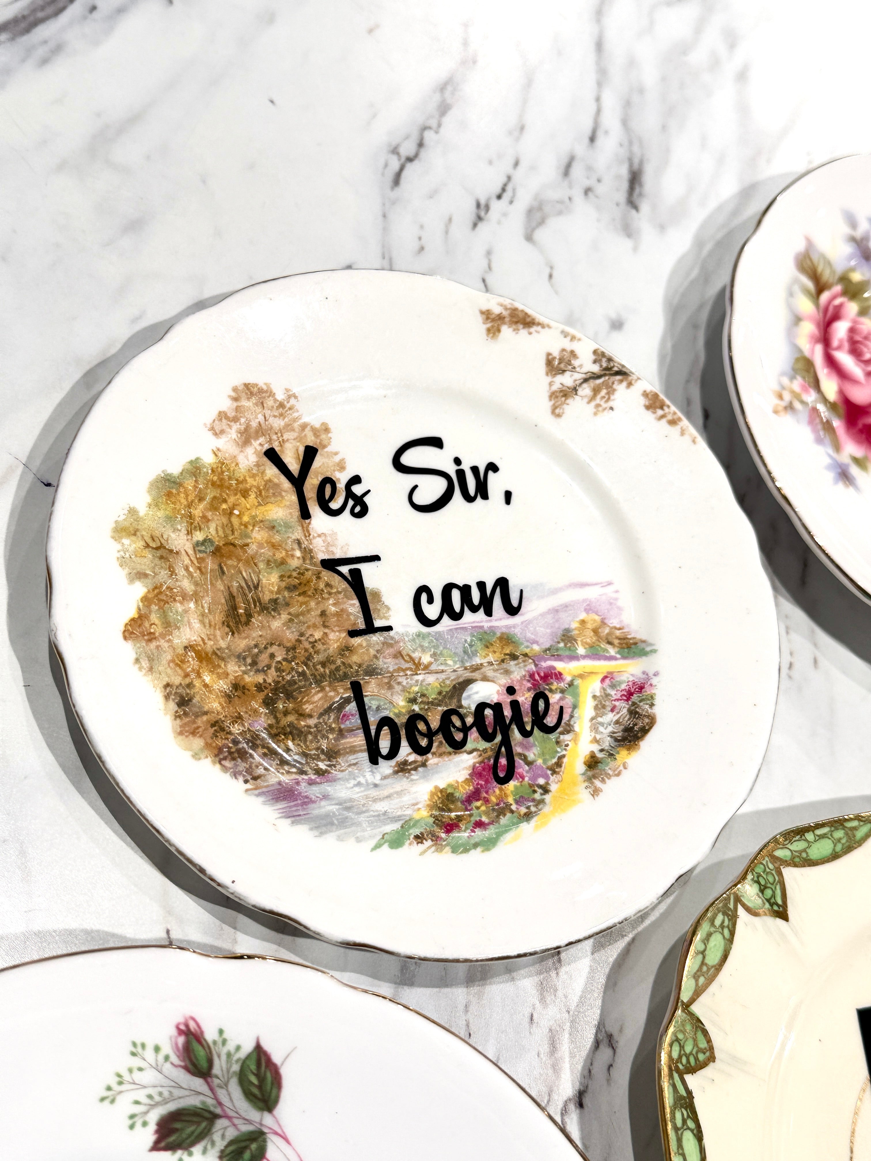 Vintage Ceramic Plate with Naughty Words & Phrases
