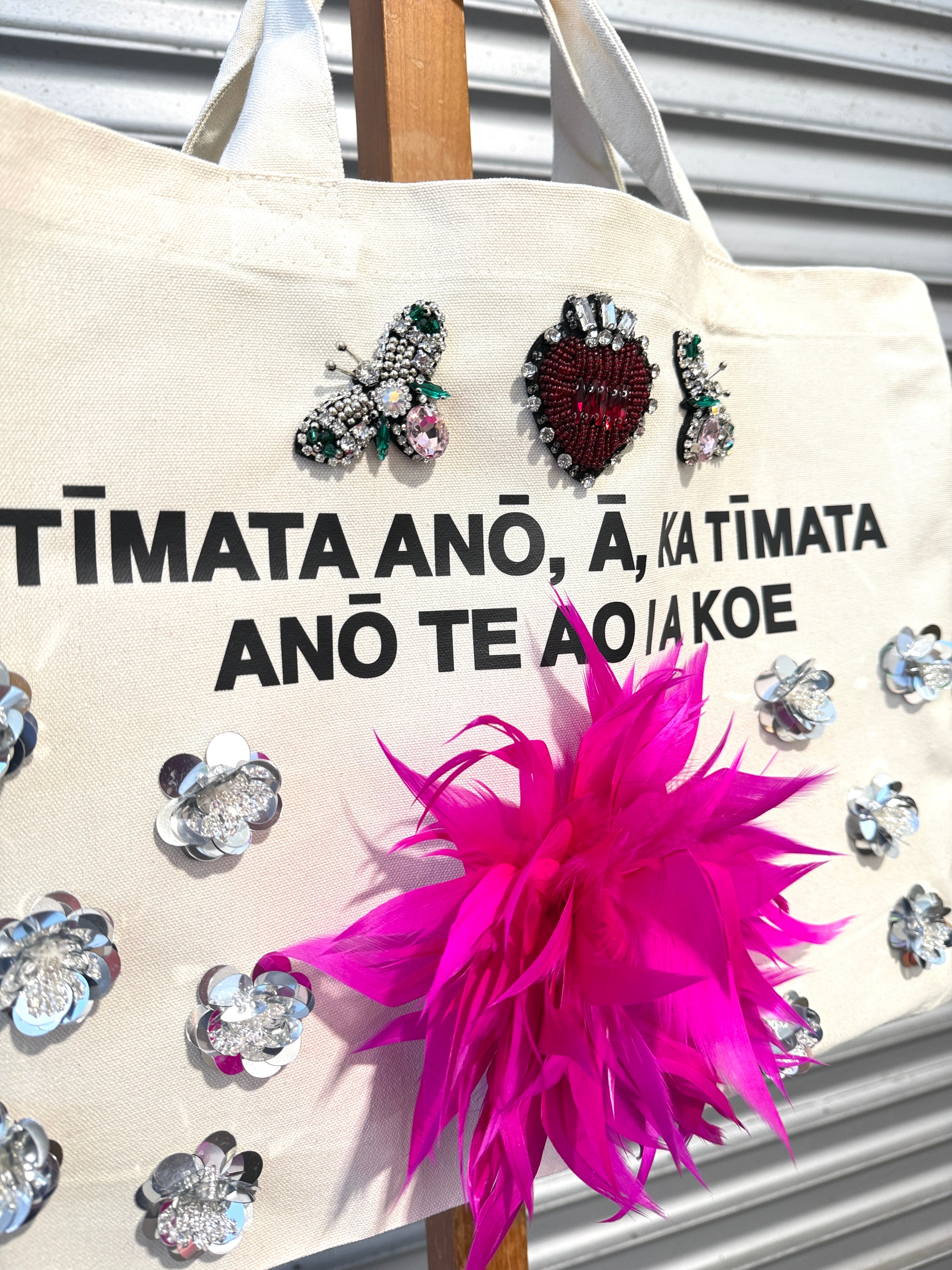 WORLD Loves LUKE BIRD - Matariki Couture Tote Bag - ONE OFF - I'm Pink and Fluffy at My Core