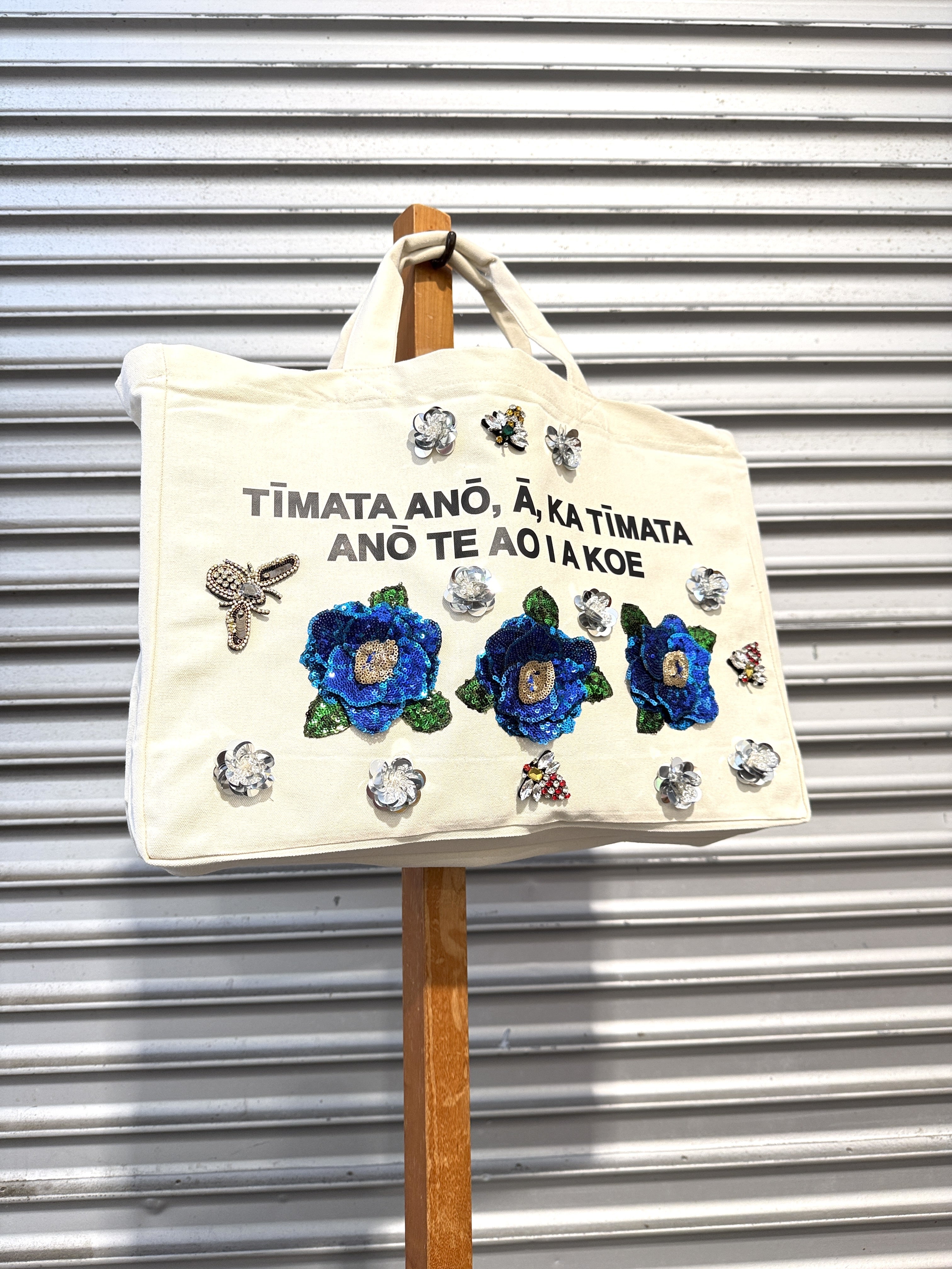 WORLD Loves LUKE BIRD - Matariki Couture Tote Bag - ONE OFF - The Brightest Flowers Attract the Best Buzz