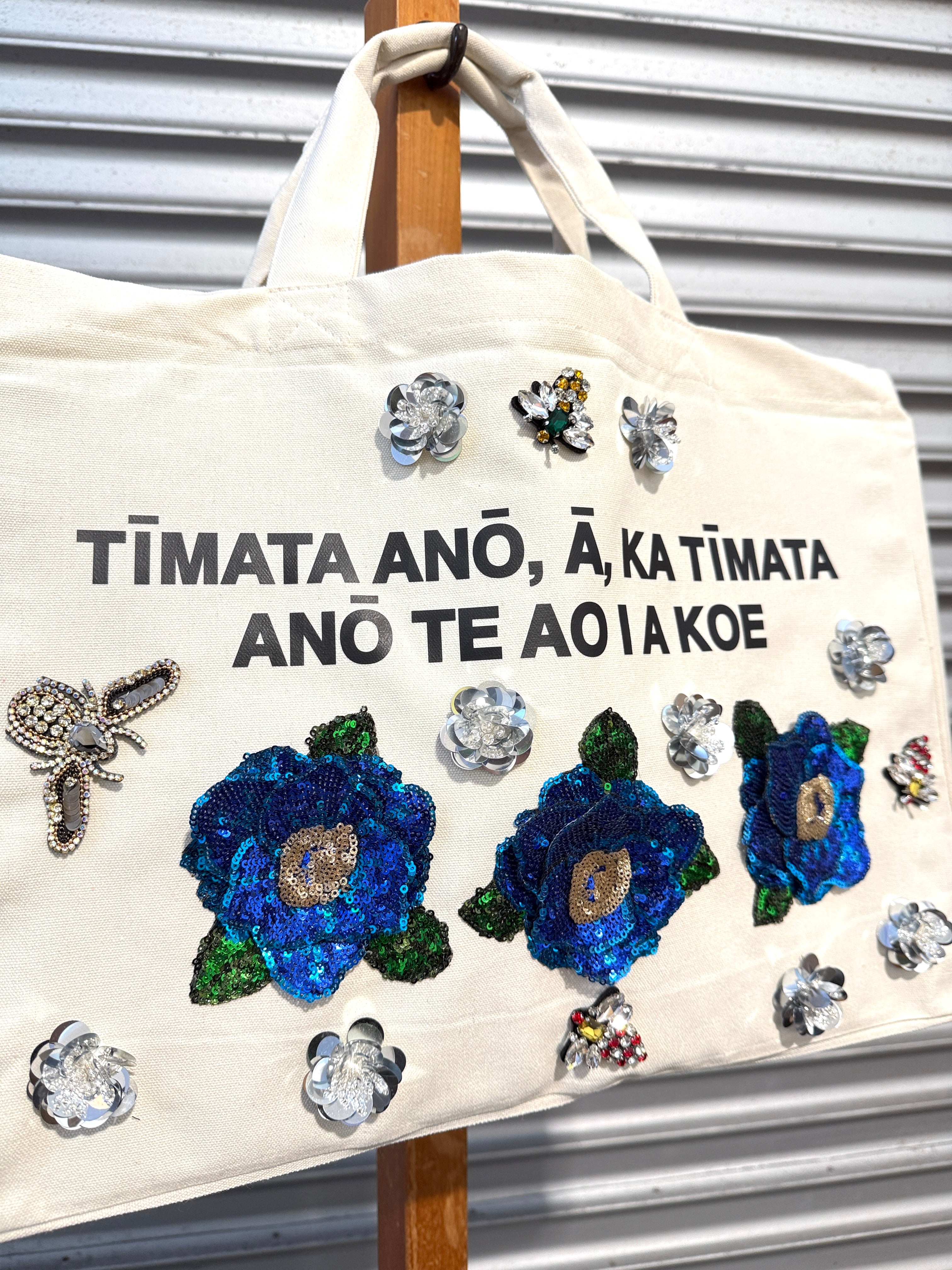 WORLD Loves LUKE BIRD - Matariki Couture Tote Bag - ONE OFF - The Brightest Flowers Attract the Best Buzz