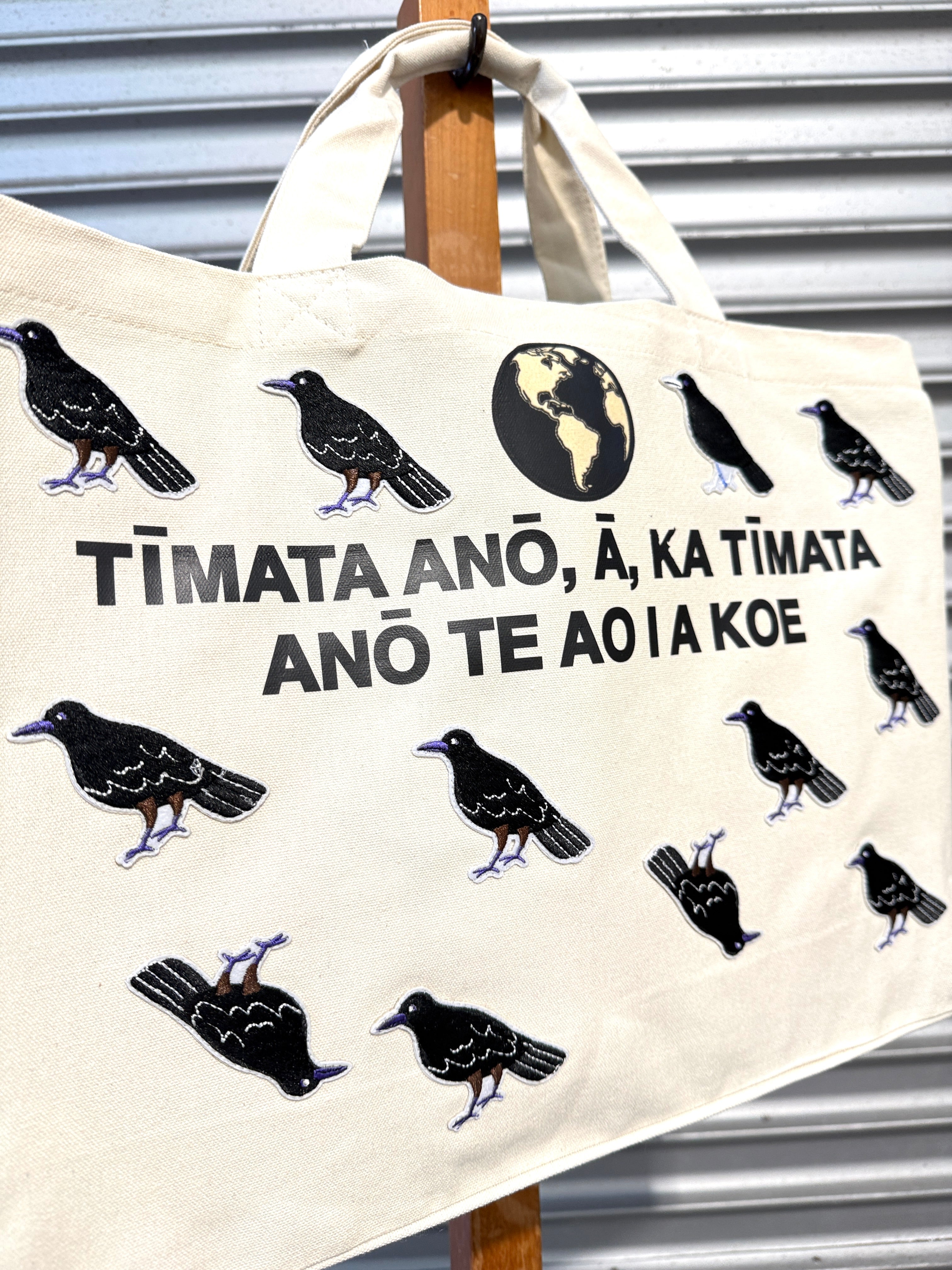WORLD Loves LUKE BIRD - Matariki Couture Tote Bag - ONE OFF - Are We the Birds Going the Wrong Direction?