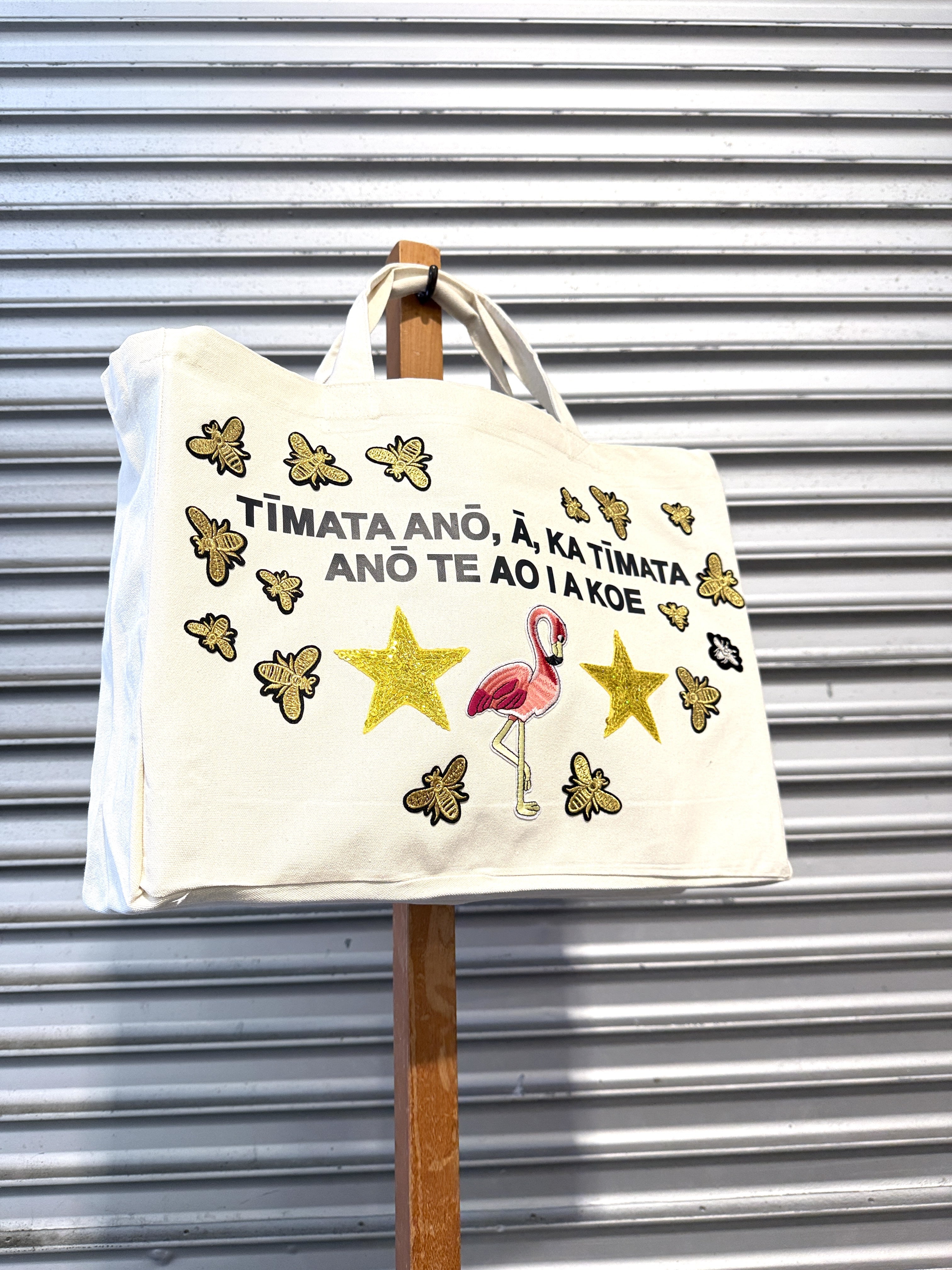 WORLD Loves LUKE BIRD - Matariki Couture Tote Bag - ONE OFF - Be the Flamingo in the Flock of Everyone Else