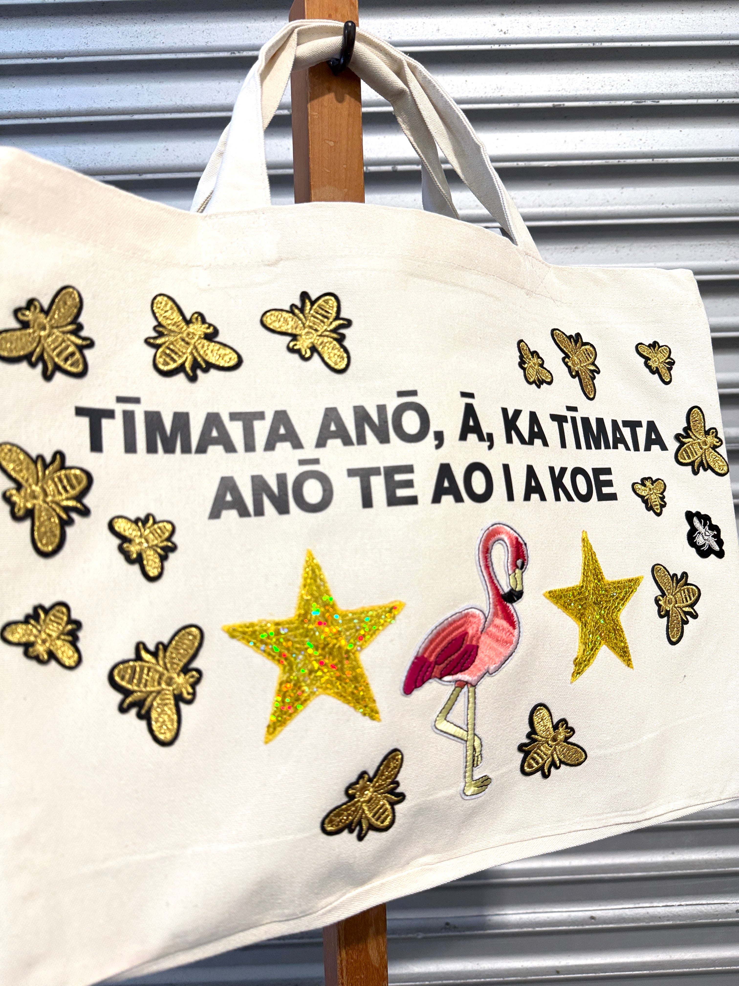 WORLD Loves LUKE BIRD - Matariki Couture Tote Bag - ONE OFF - Be the Flamingo in the Flock of Everyone Else
