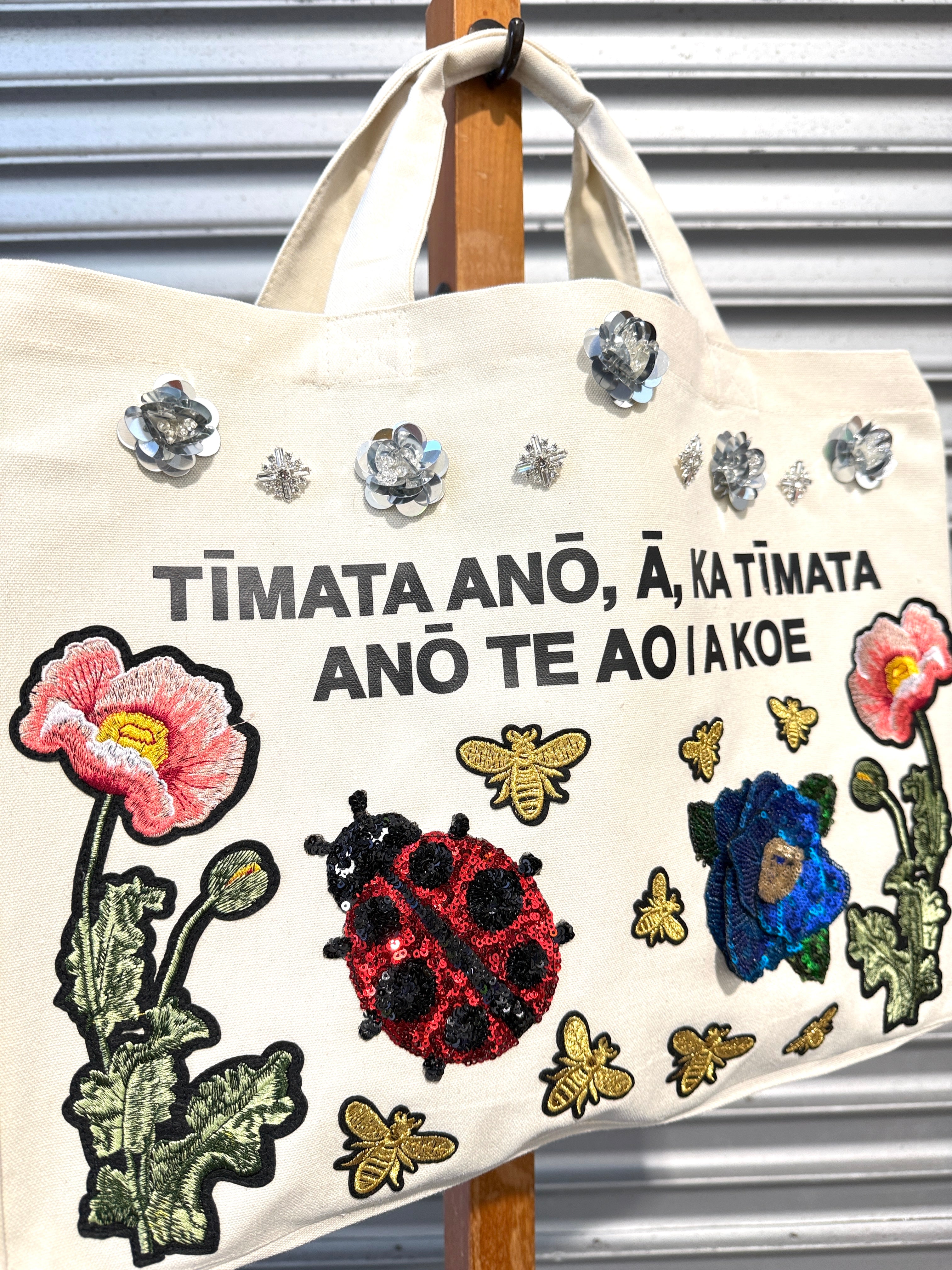 WORLD Loves LUKE BIRD - Matariki Couture Tote Bag - ONE OFF -  Help Everything to Grow Up Reaching for the Stars