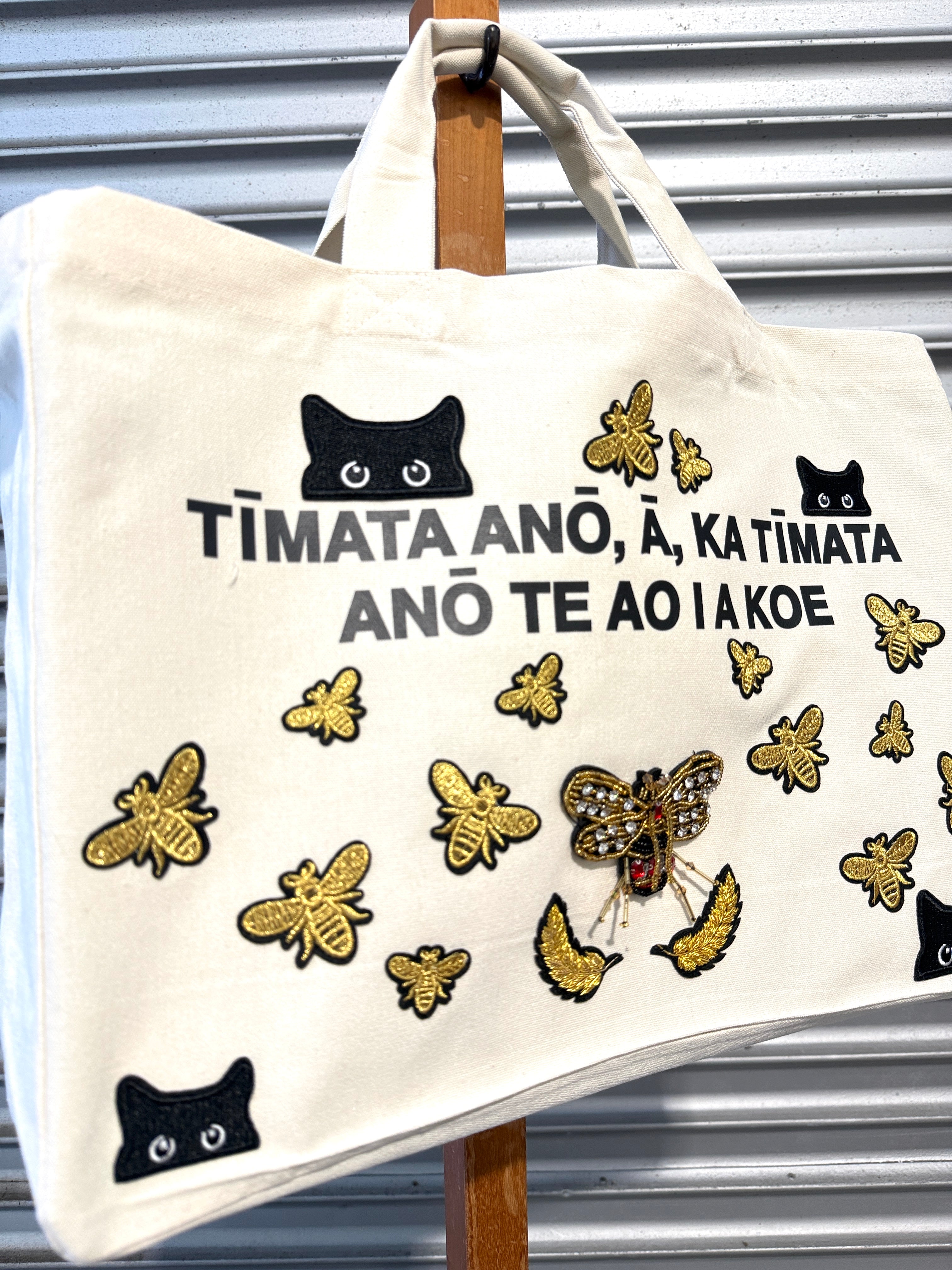 WORLD Loves LUKE BIRD - Matariki Couture Tote Bag - ONE OFF -  Keep  an Eye on One Another